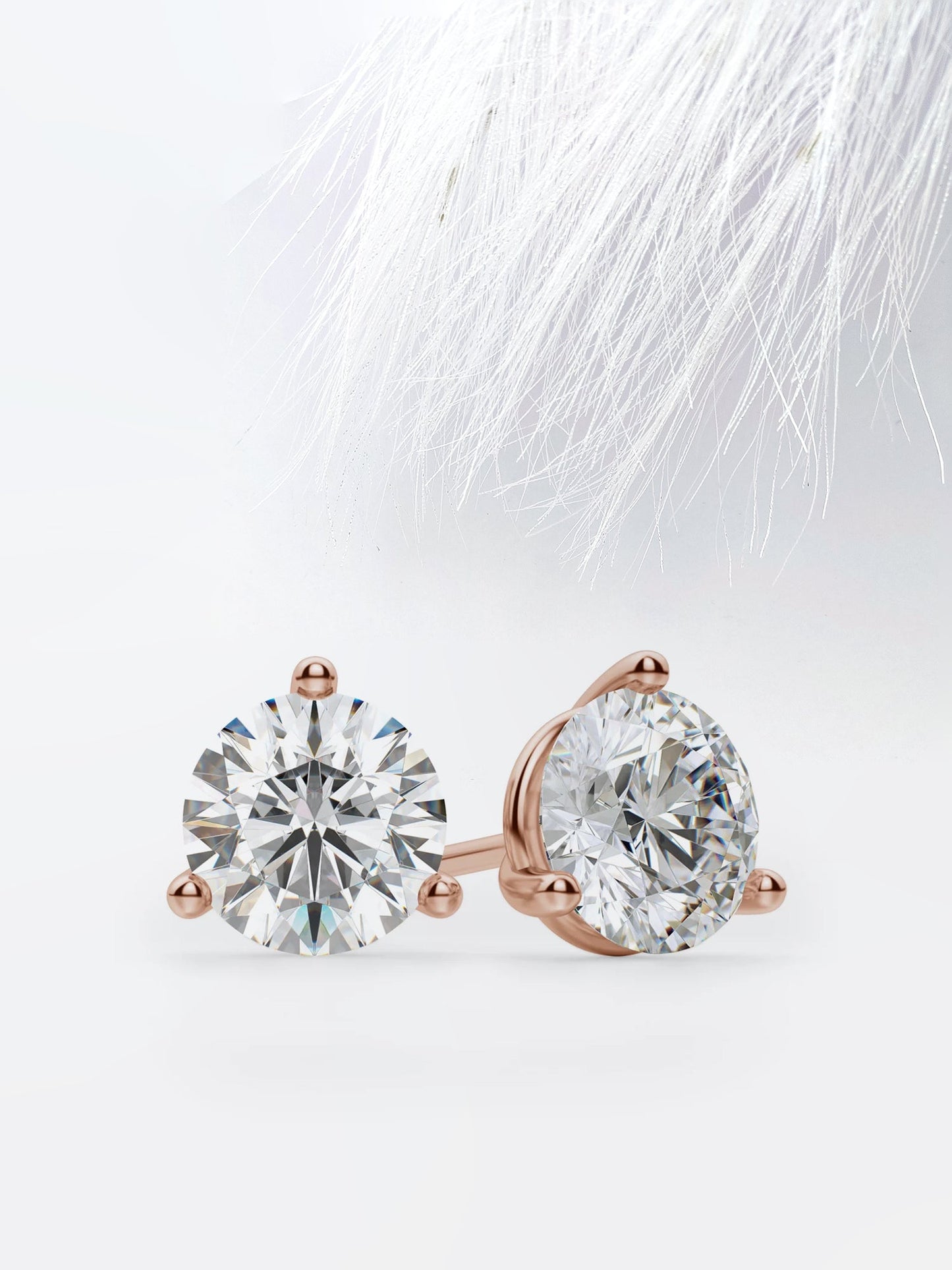 2.0CT Round Cut Stud Moissanite Diamond Earrings For Women
