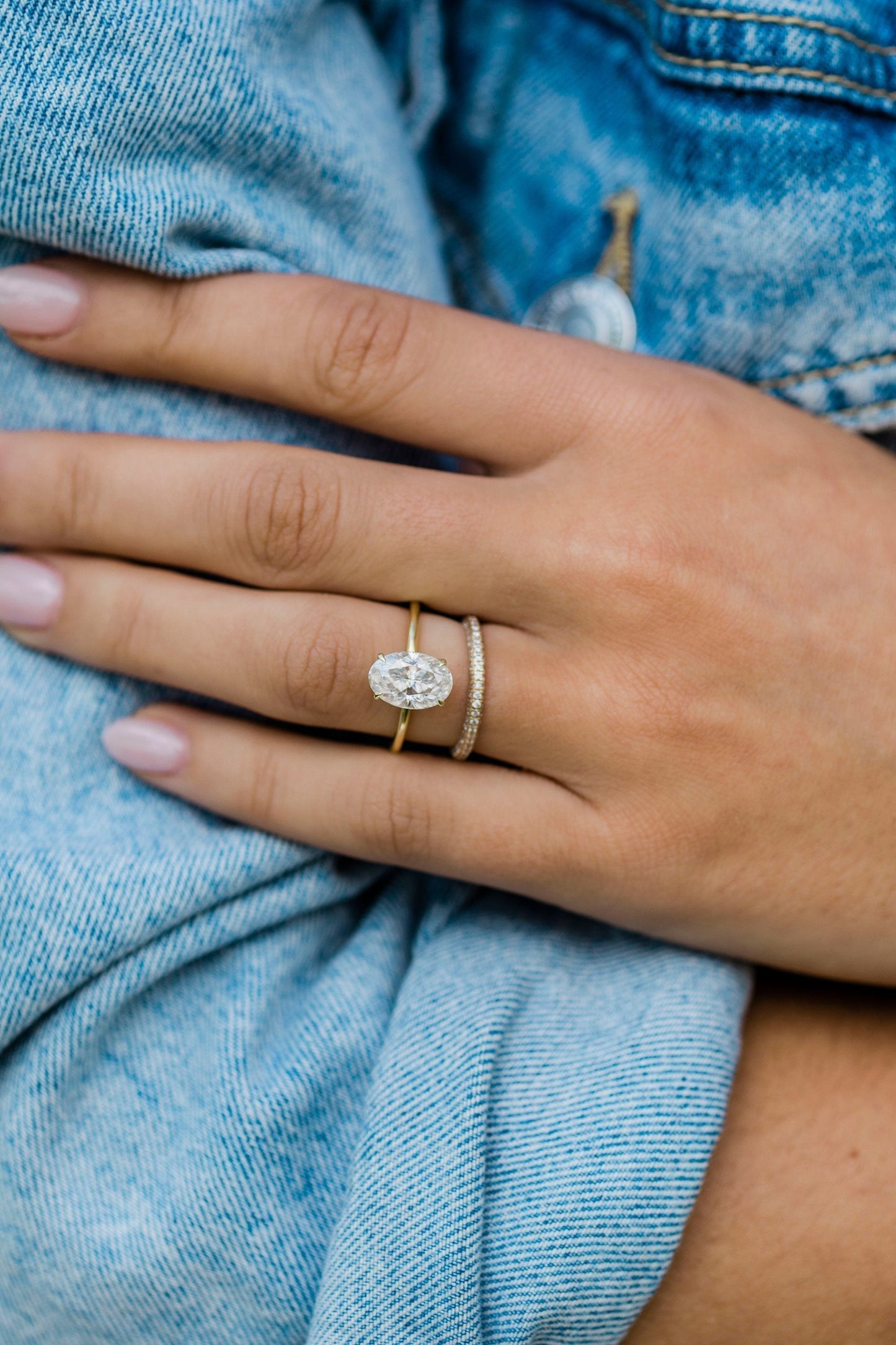 2.70CT Oval Cut Hidden Halo Moissanite Diamond Engagement Ring