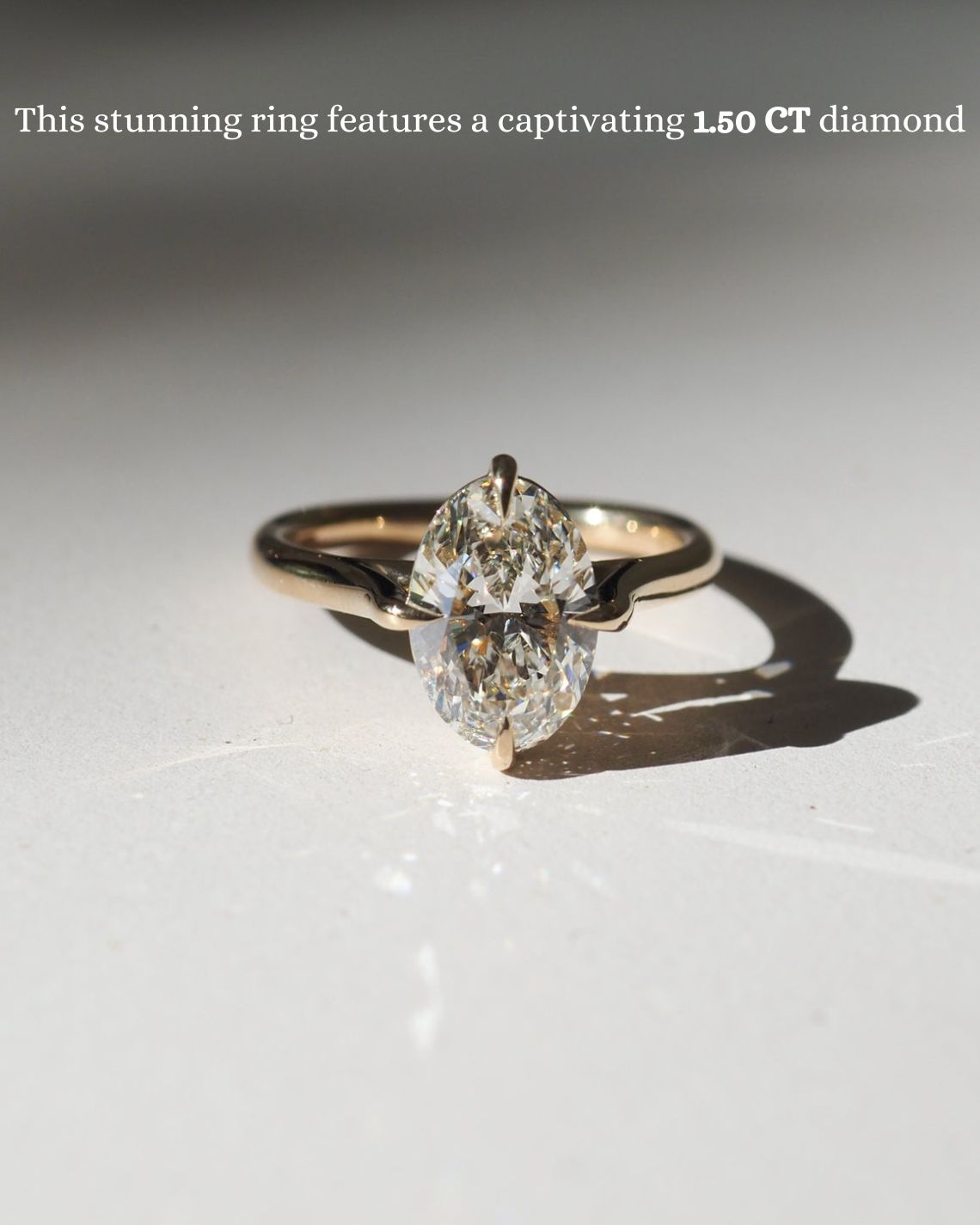 1.5 CT Oval Moissanite Solitaire Engagement Ring