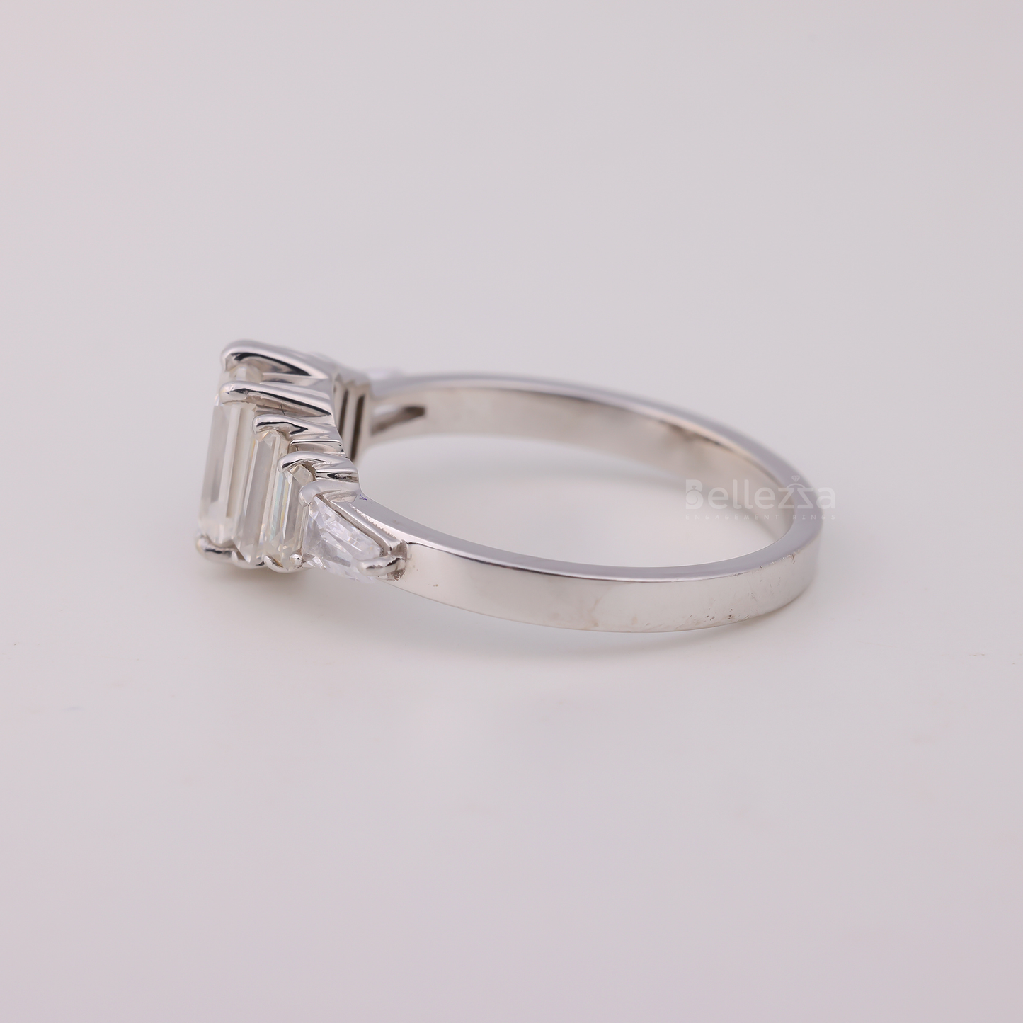 1.0CT Emerald Cut Cluster Moissanite Engagement Ring - Ready to ship