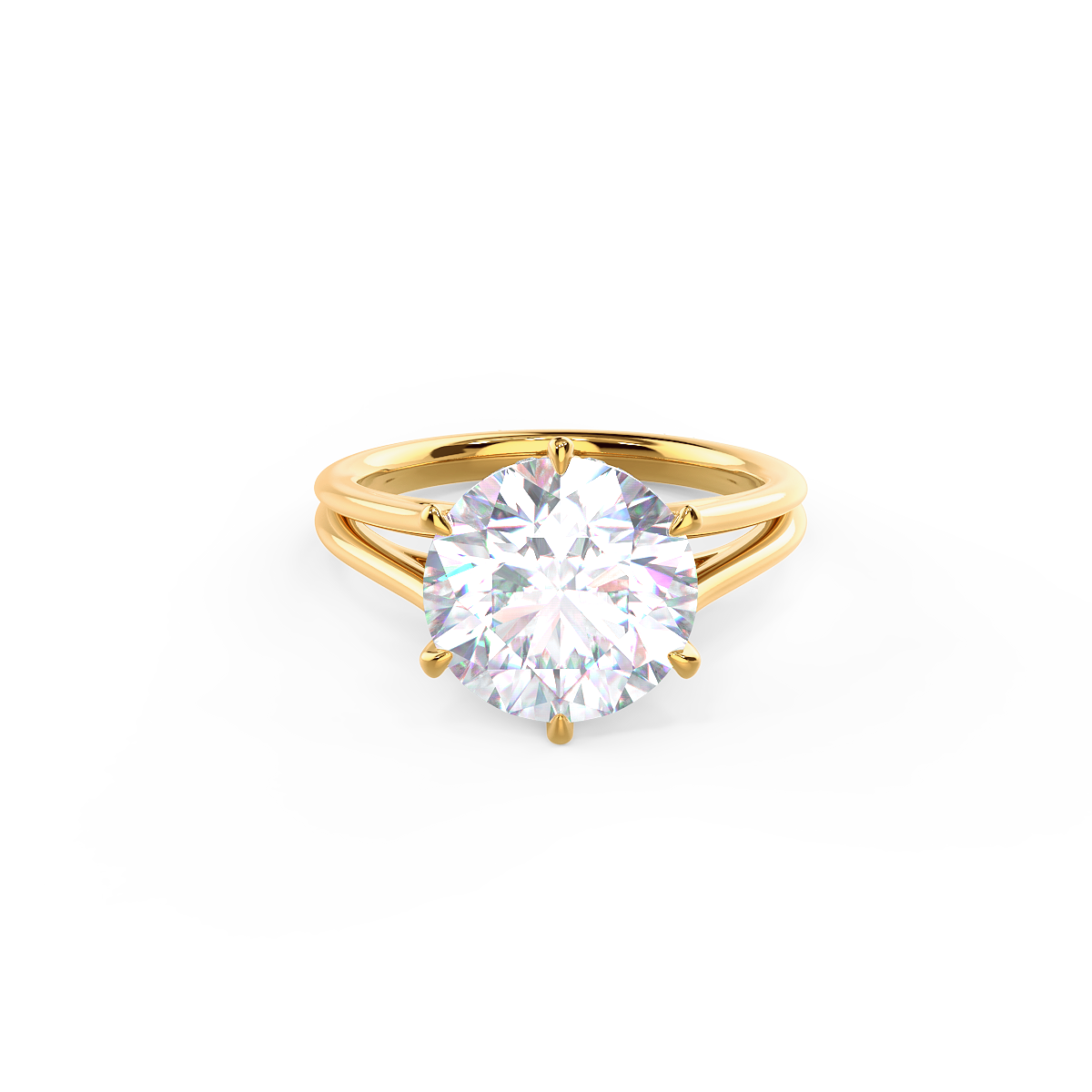 1.50ct Round Cut Moissanite Diamond Split Shank Solitaire Engagement Ring