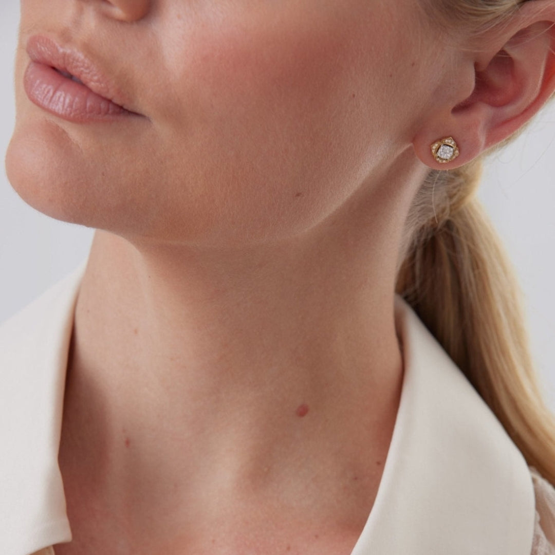 0.35 TCW Round Moissanite Diamond Stud Earrings