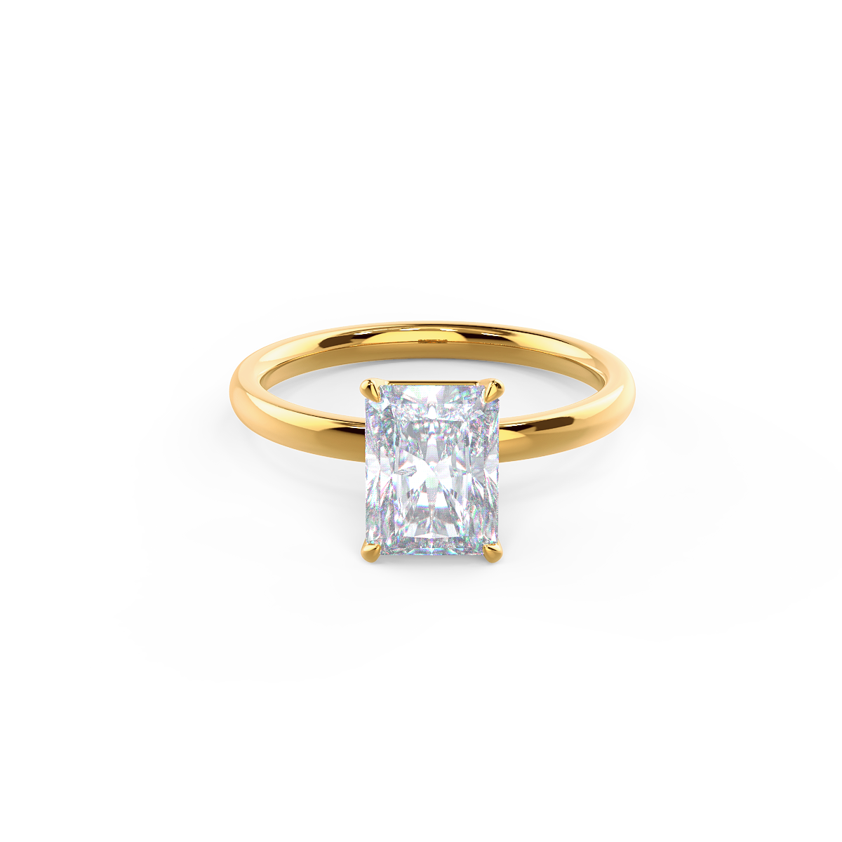 3.0ct Radiant Cut Moissanite Diamond Solitaire Engagement Ring