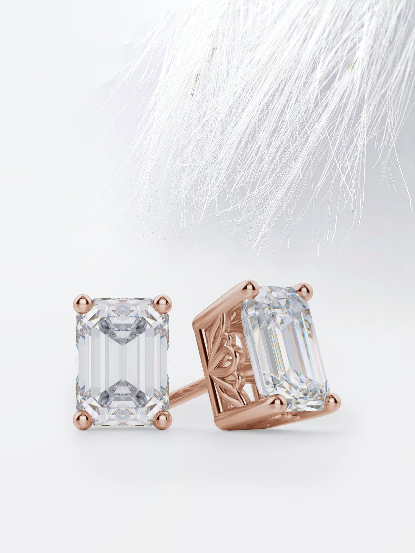 1.0CT Emerald Cut Stud Moissanite Diamond Earrings For Women