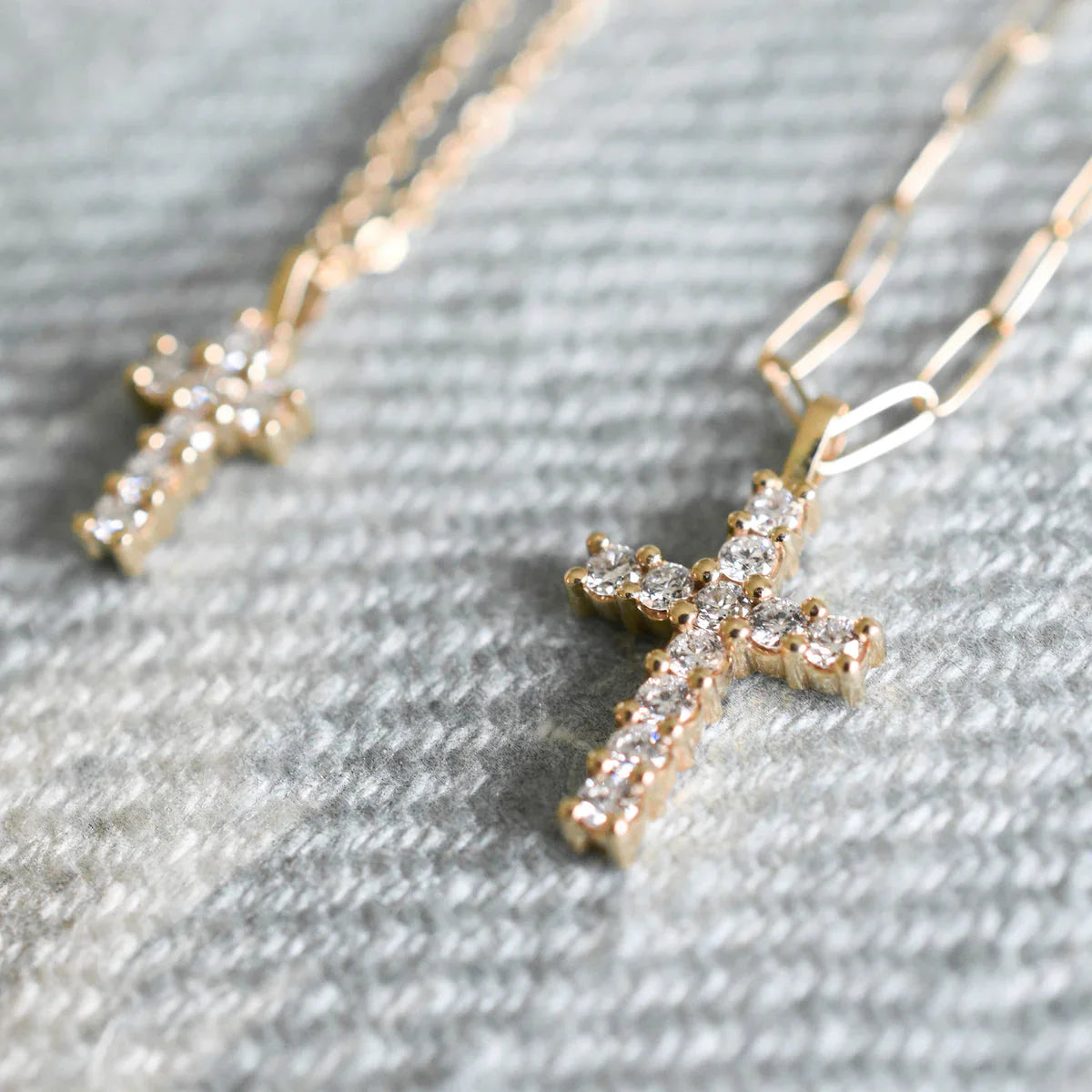 1.32TCW Round Diamond Cross Moissanite April Birthstone Pendant Necklace