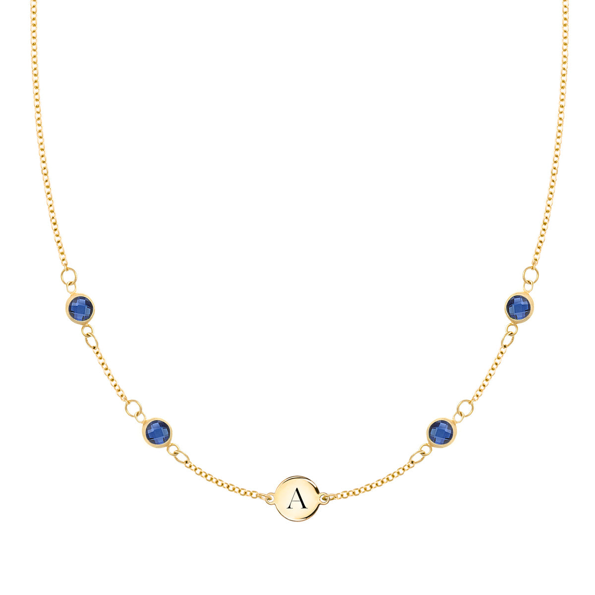 1.0TCW Round Cut Customized Moissanite September Birthstone Necklace