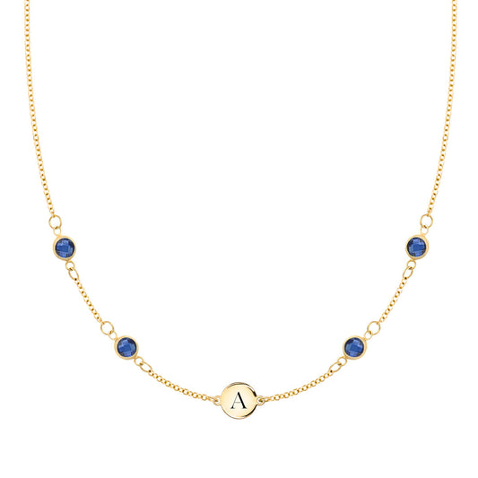 1.0TCW Round Cut Customized Moissanite September Birthstone Necklace