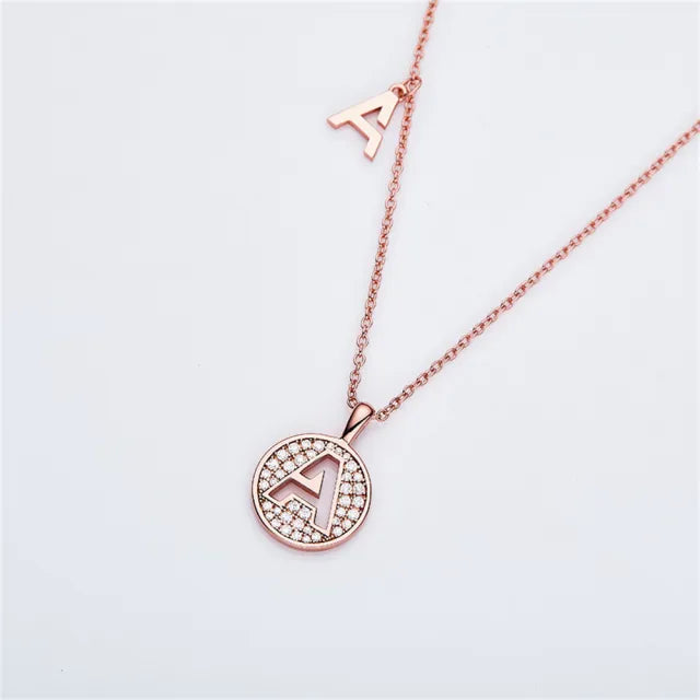\ A \" Letter Moissanite Diamond Necklace for Women"