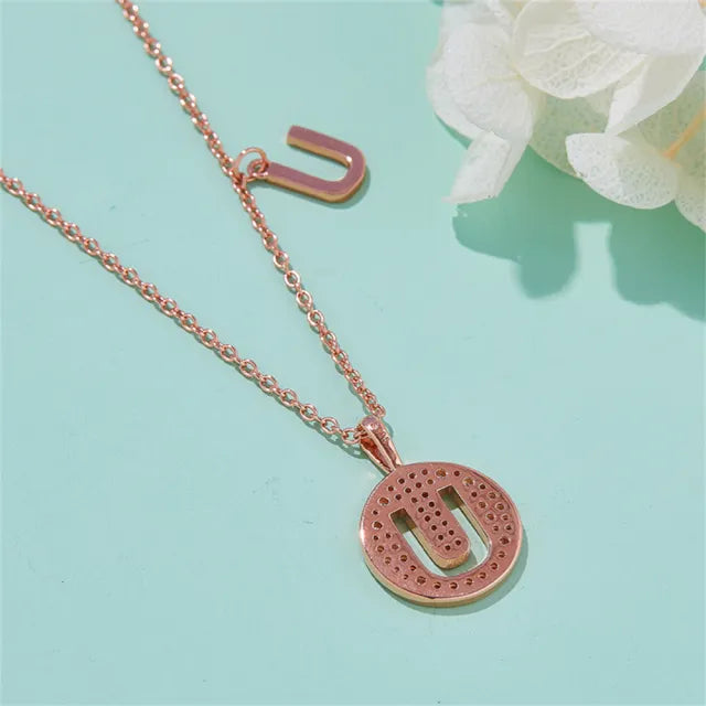 \ U \" Letter Moissanite Diamond Necklace for Women"