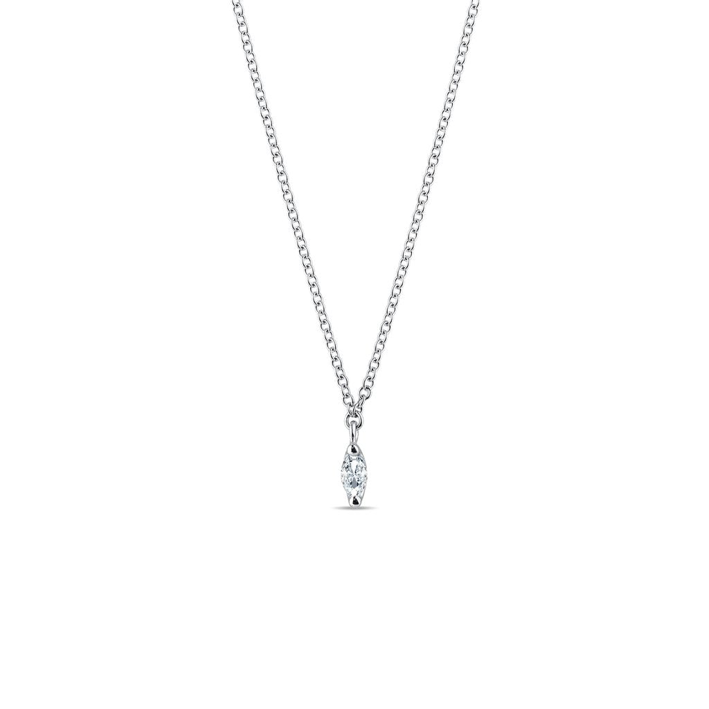 0.13 CT Marquise Moissanite Diamond Solitaire Pendent Necklace