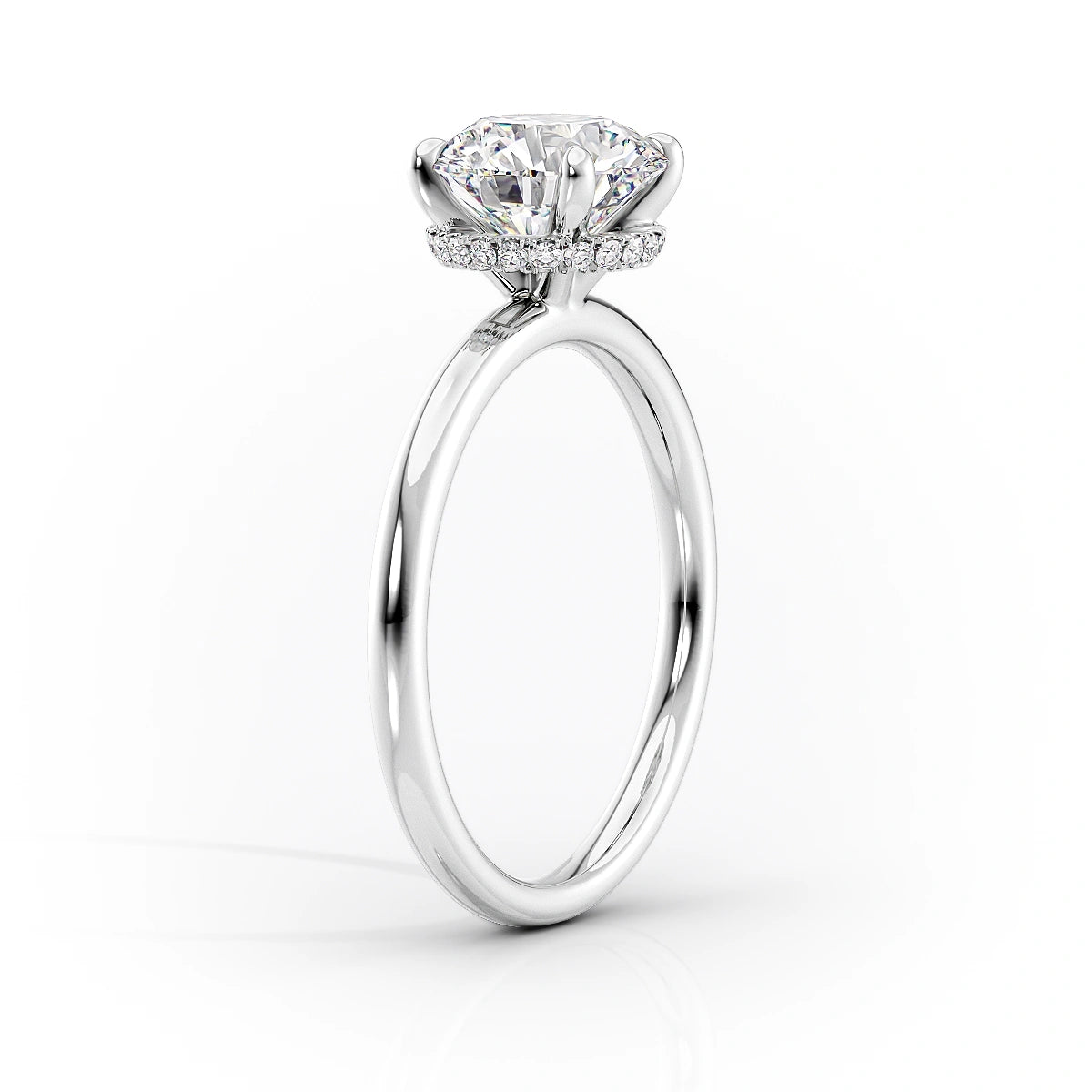 3.0 CT Emerald Moissanite Hidden Halo Engagement Ring
