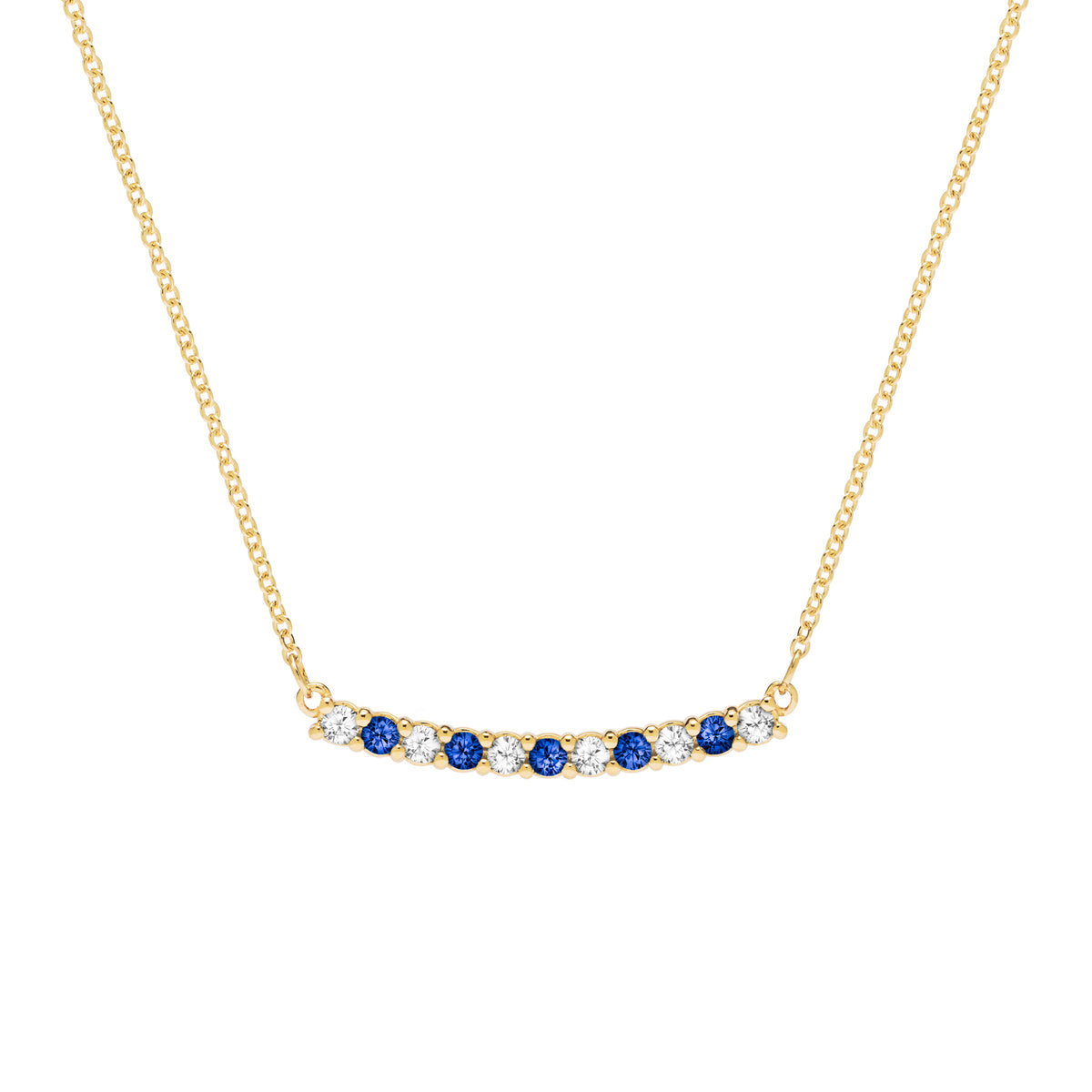 1.32TCW Round Cut Sapphire Moissanite September Birthstone Necklace