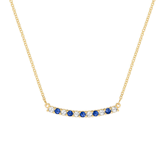 1.32TCW Round Cut Sapphire Moissanite September Birthstone Necklace