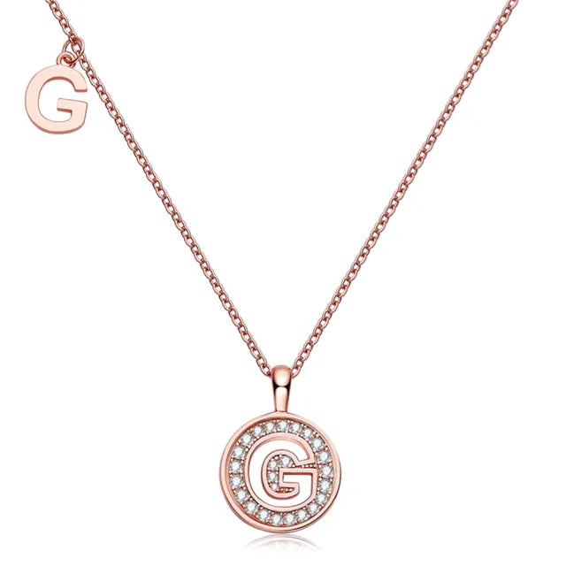 \ G \" Letter Moissanite Diamond Necklace for Women"