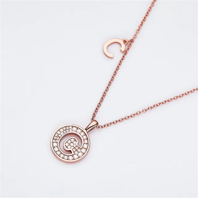 \ C \" Letter Moissanite Diamond Necklace for Women"