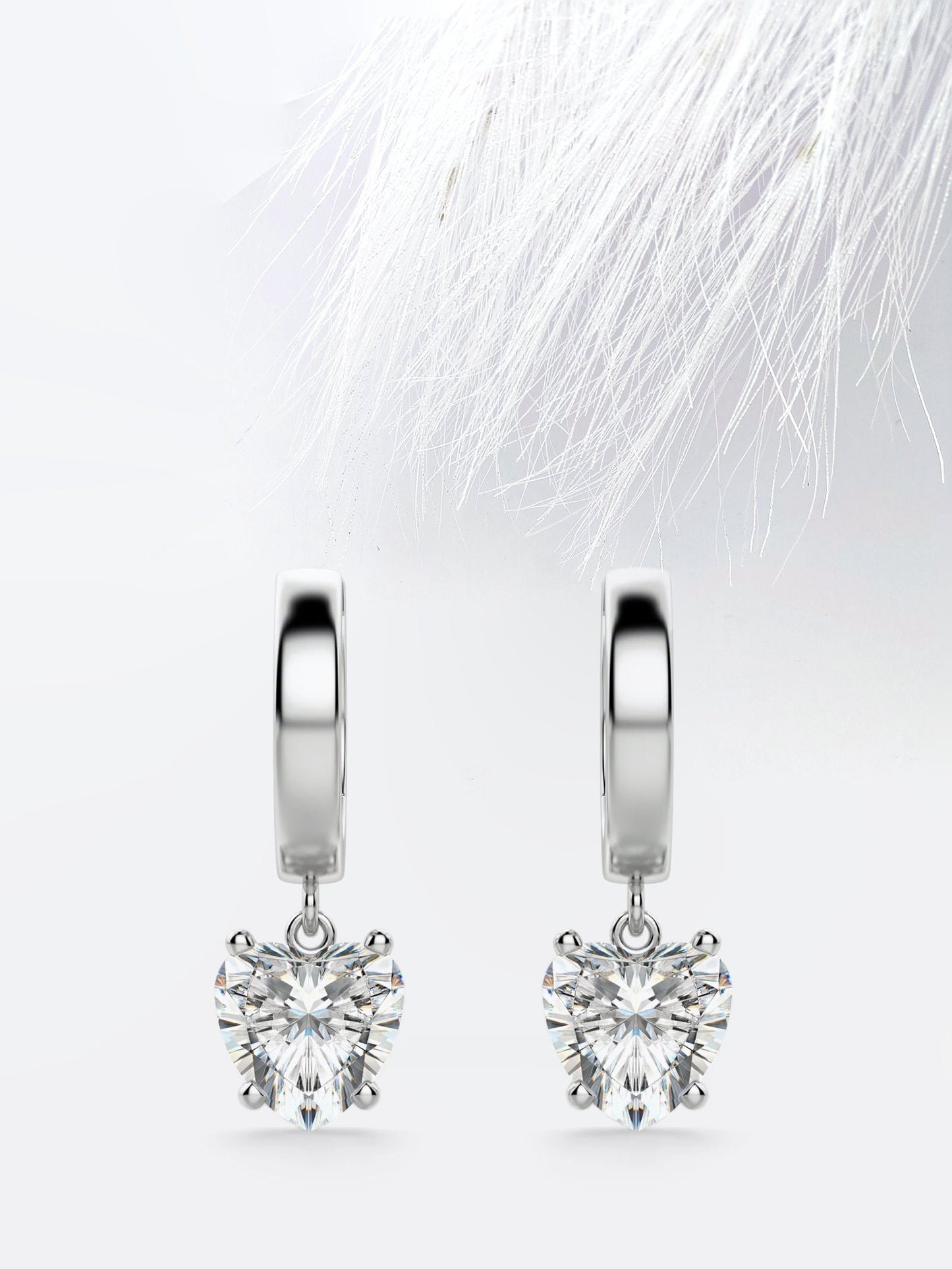2.0CT Round Cut Drop Moissanite Diamond Earrings For Women