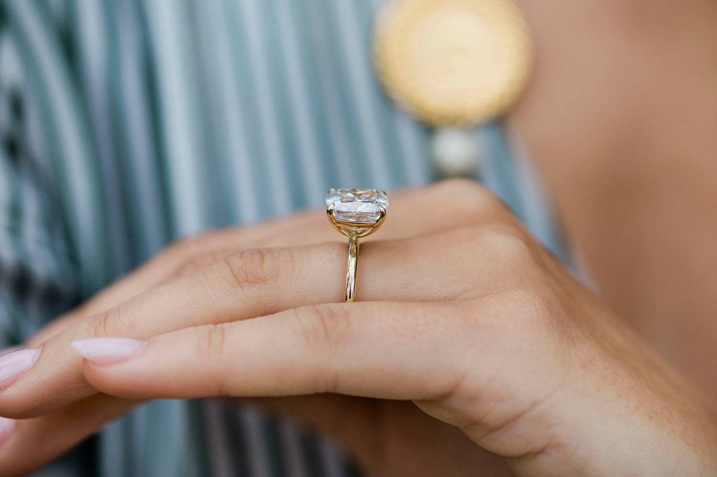 4.65 CT Cushion Cut Moissanite Engagement Ring
