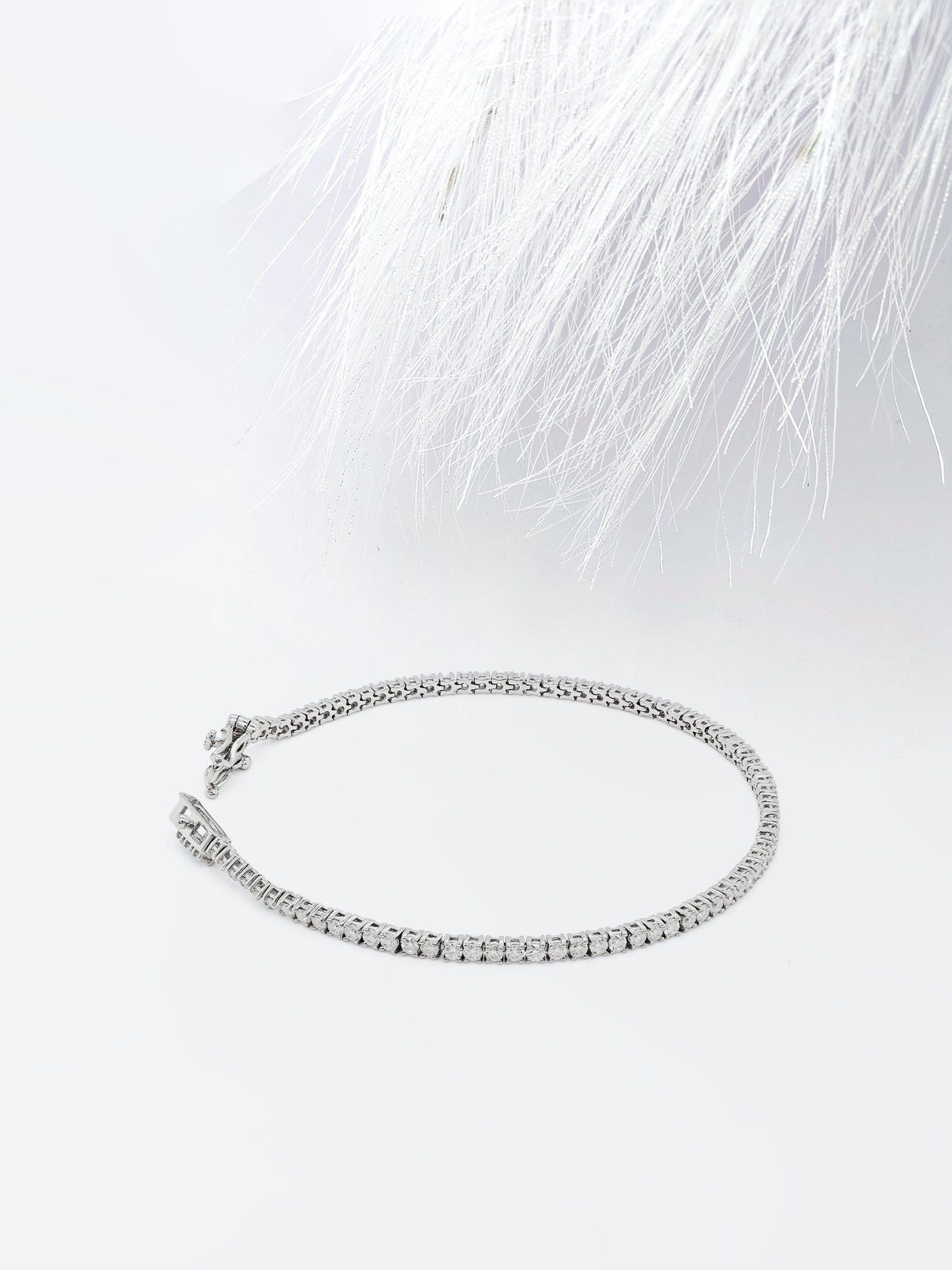 2.5 Round Cut Tennis Moissanite Diamond Bracelet For Women