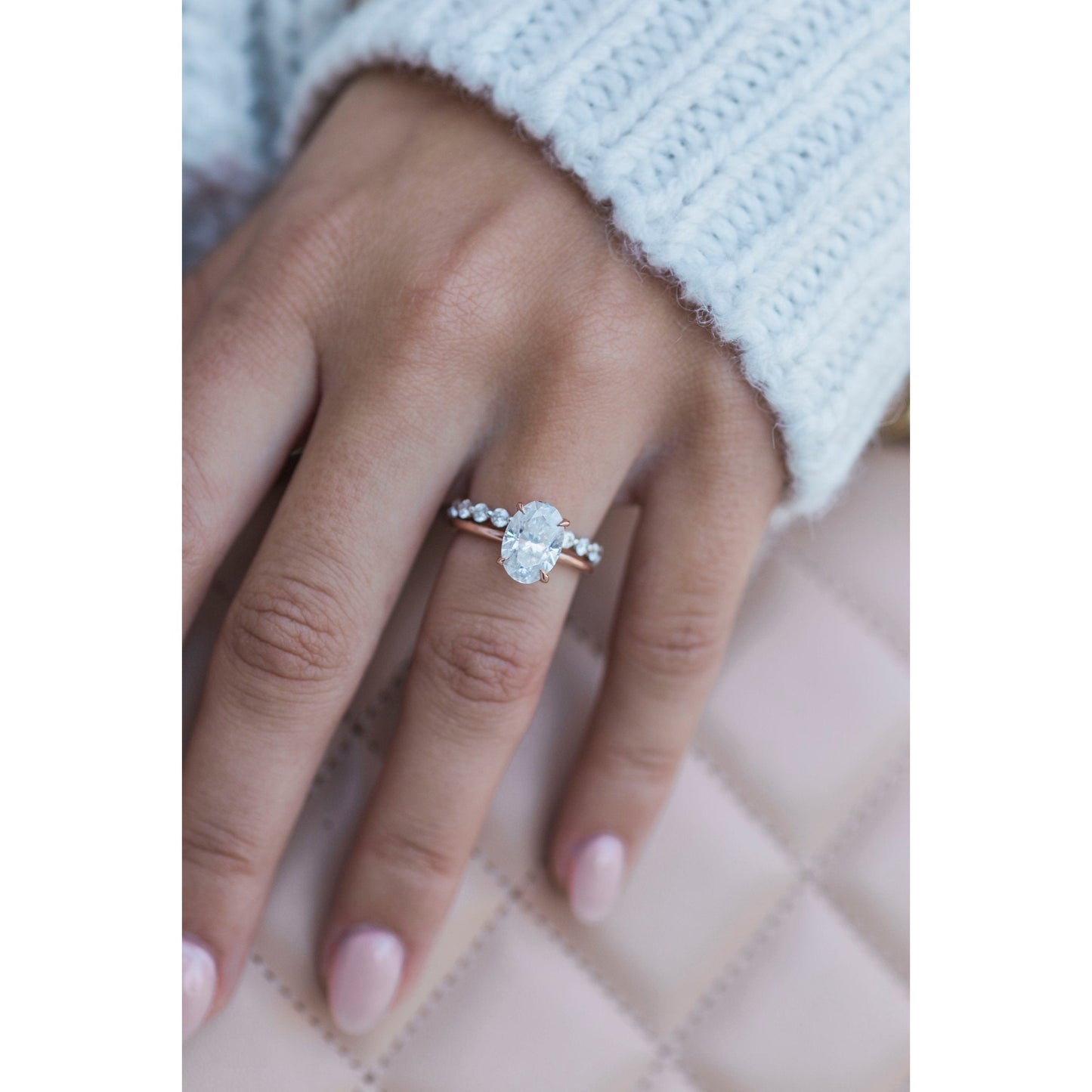 2.70CT Oval Cut Solitaire Moissanite Diamond Engagement Ring