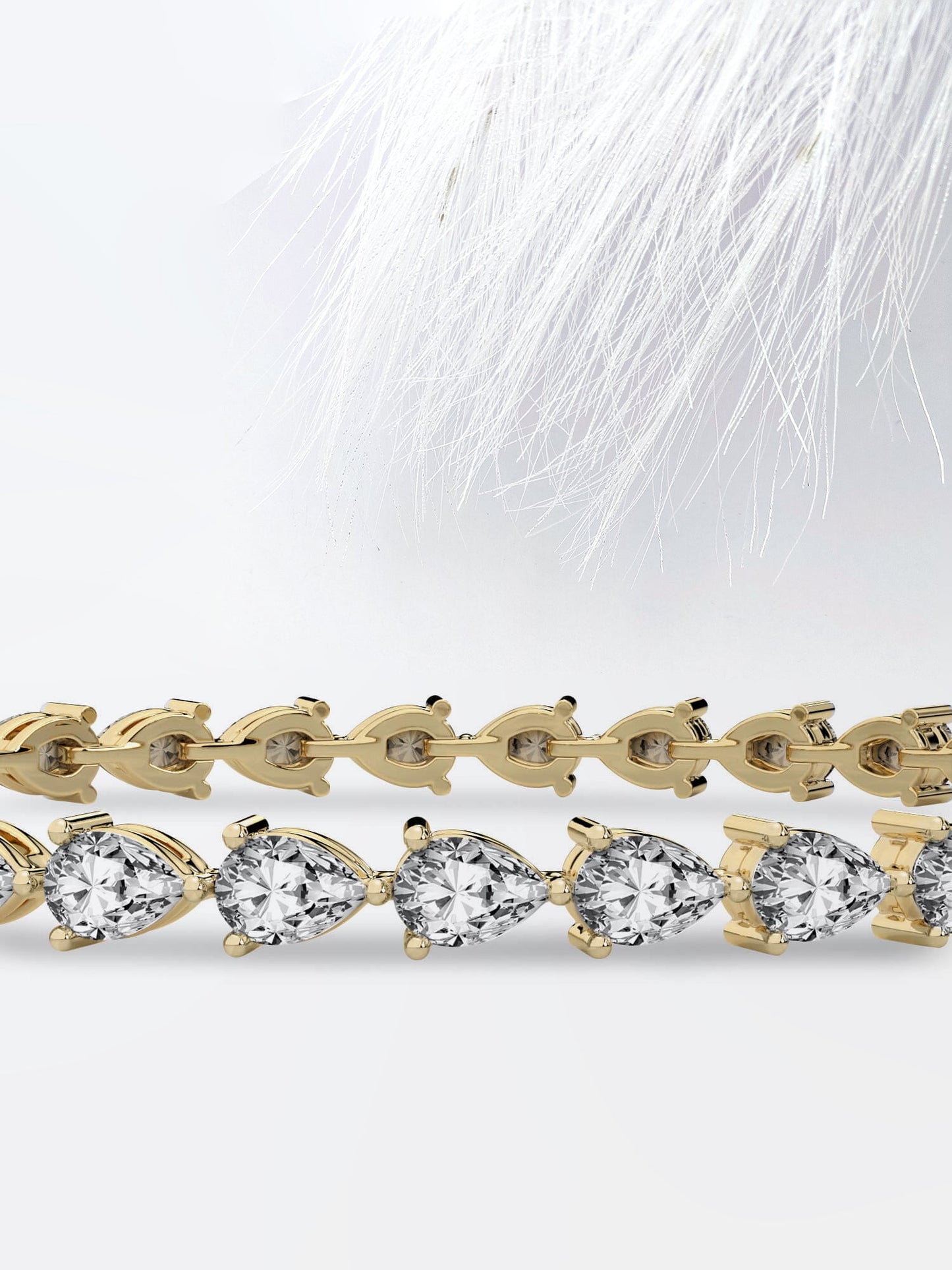 3.0ct Pear Cut Moissanite Tennis 14k White Gold Diamond Bracelet