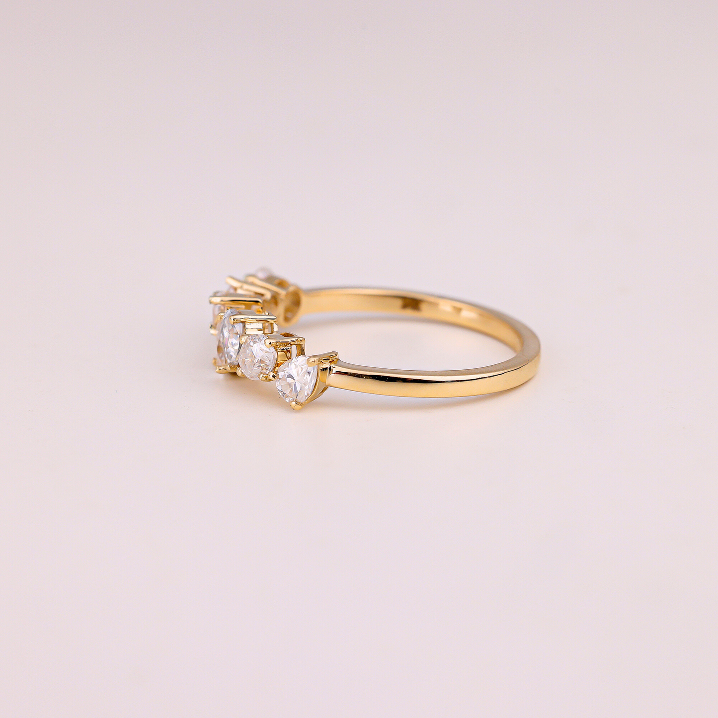 Pear & Oval Cut Half Eternity Moissanite Wedding Band - Ready to Ship