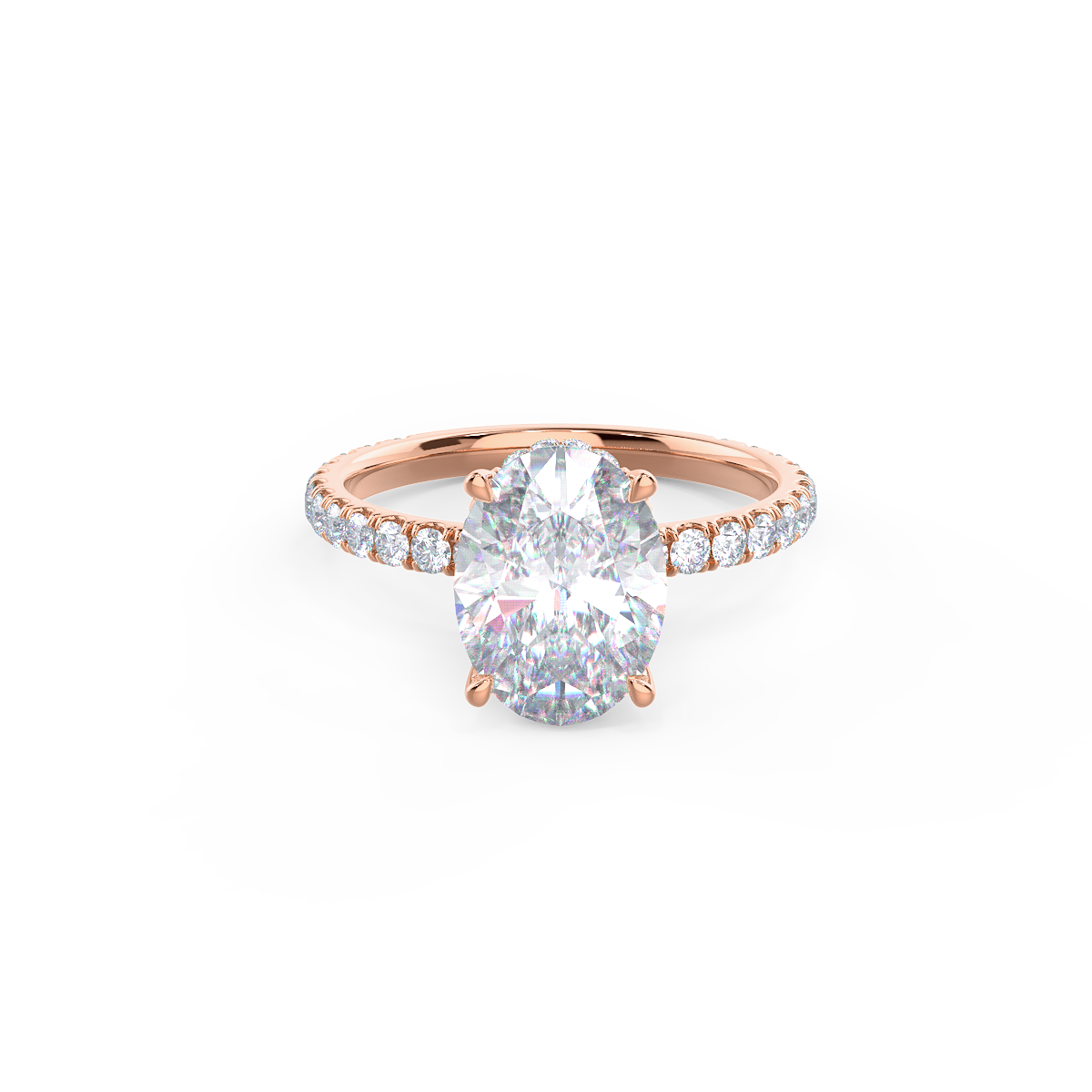 2.25CT Oval Cut Moissanite Pave Diamond Engagement Ring