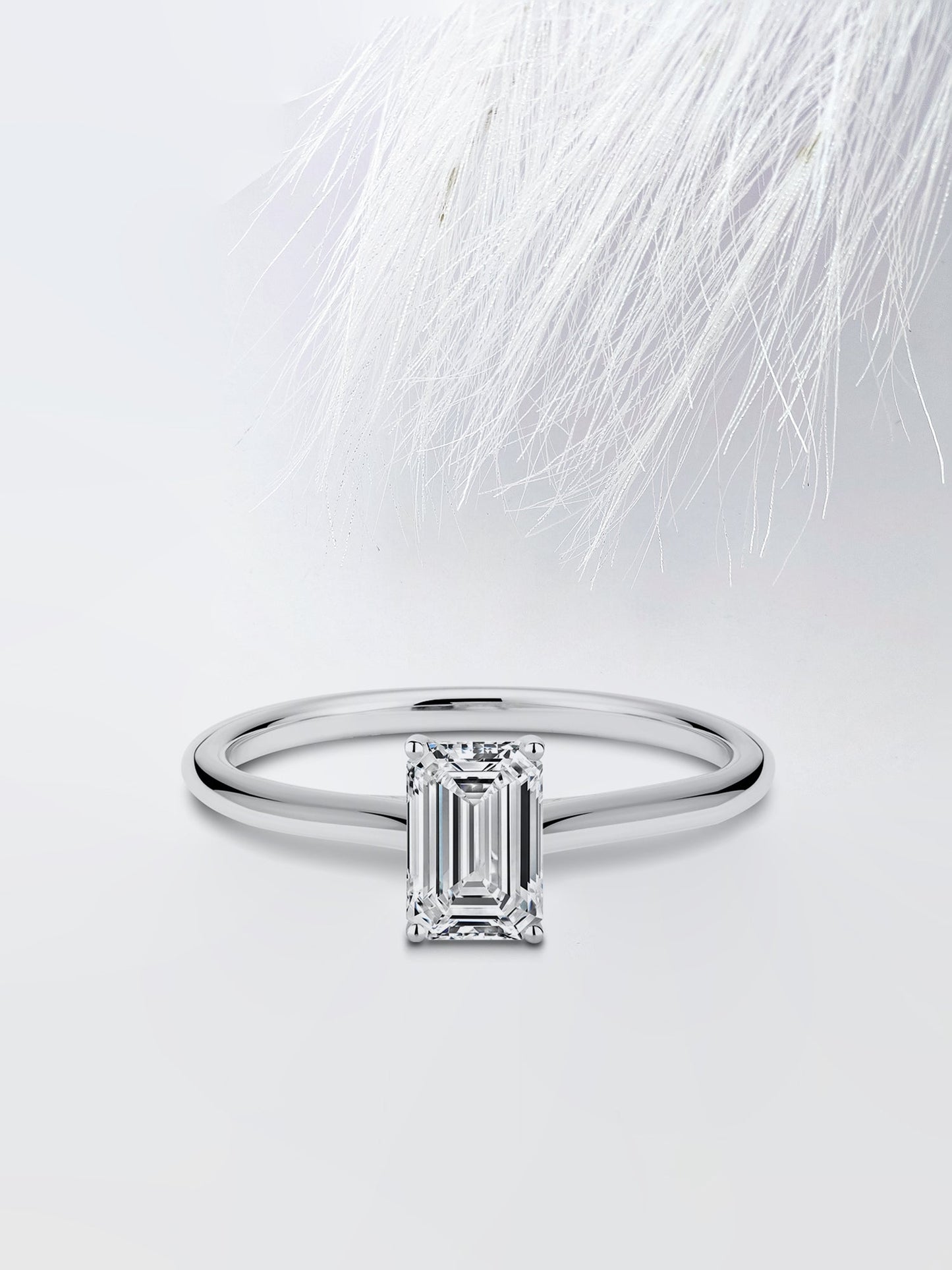 0.75CT Emerald Cut Solitaire Moissanite Diamond Engagement Ring For Women