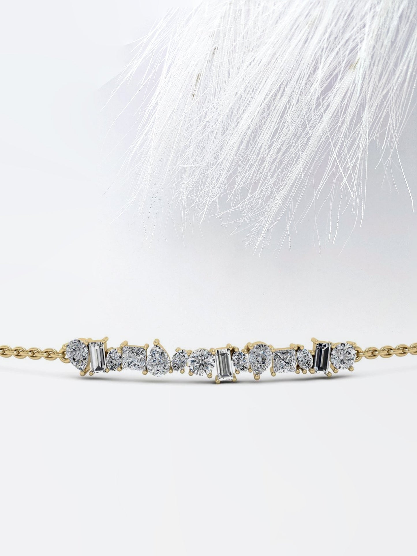 1.83ct Mix Shape Moissanite Cluster Diamond Bracelet For Women