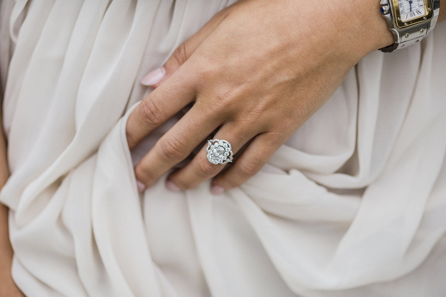 1.85 CT- 3.85 CT Oval Art Deco Halo Moissanite Engagement Ring