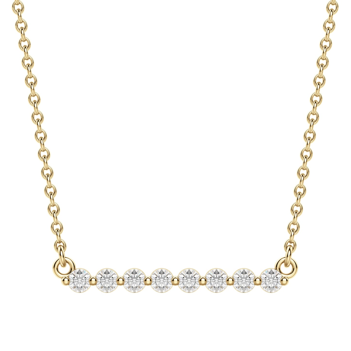 0.24 CT Round Moissanite Diamond Bar Style Necklace