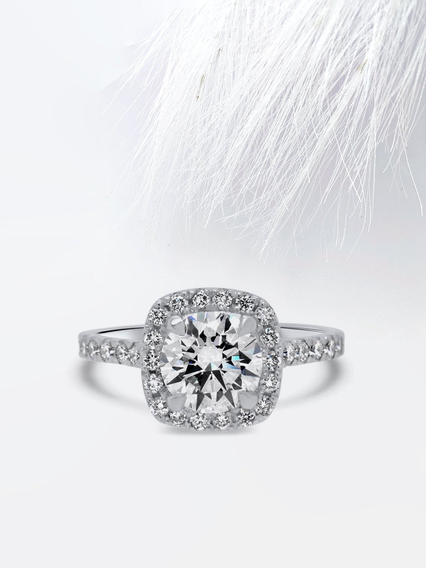 2.0CT Pear Cut Halo Moissanite Diamond Engagement Ring in Yellow Gold