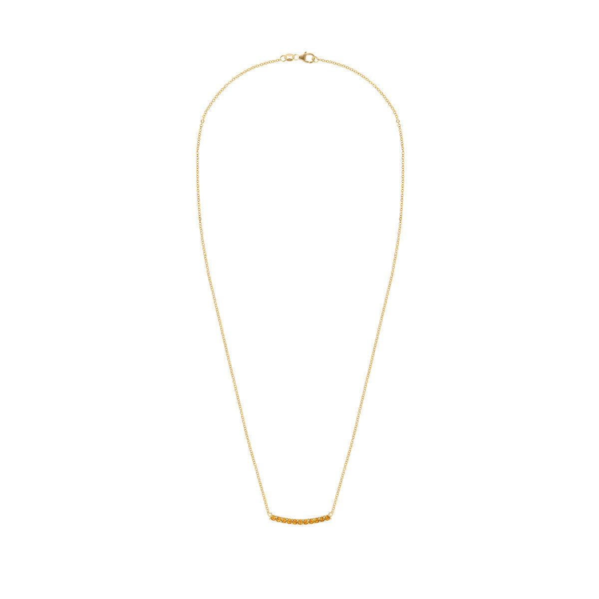 1.32TCW Round Cut Citrine Moissanite November Birthstone Necklace