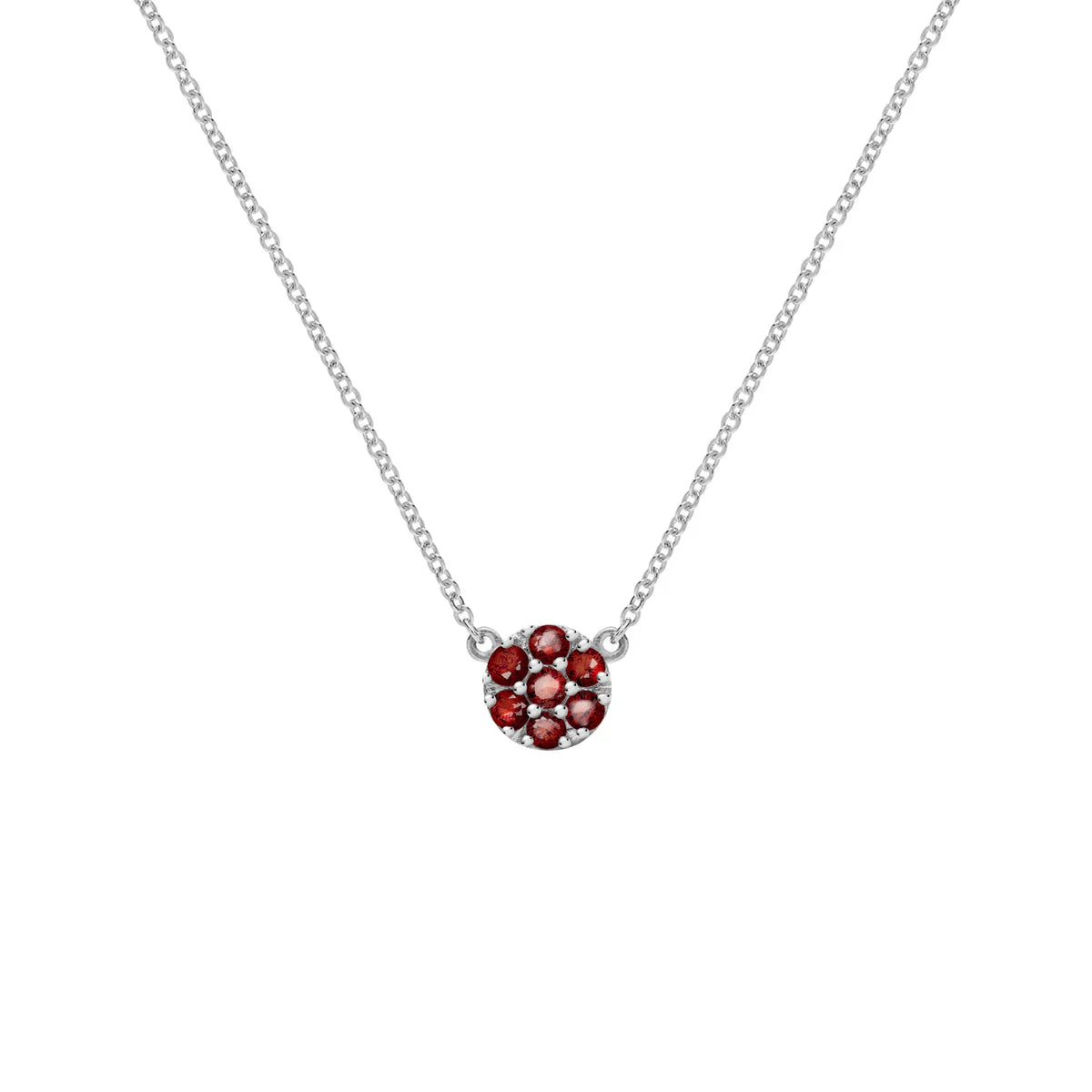 0.70 TCW Round Cut Floral Moissanite January Birthone Necklace