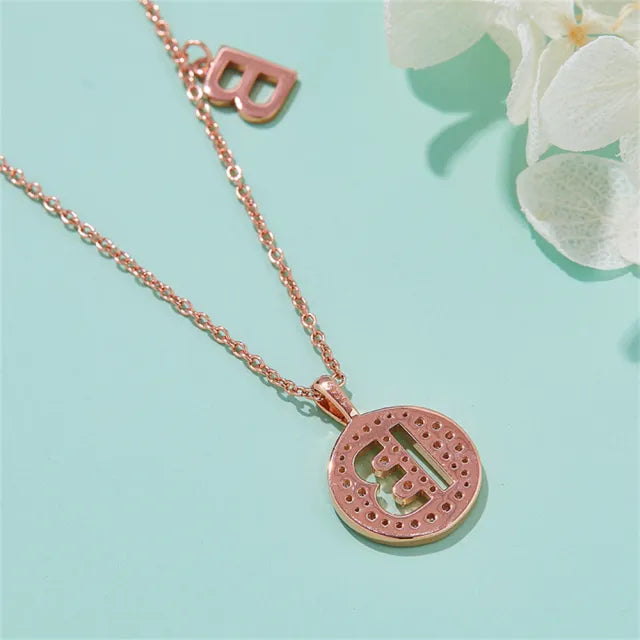 \ B \" Letter Moissanite Diamond Necklace for Women"