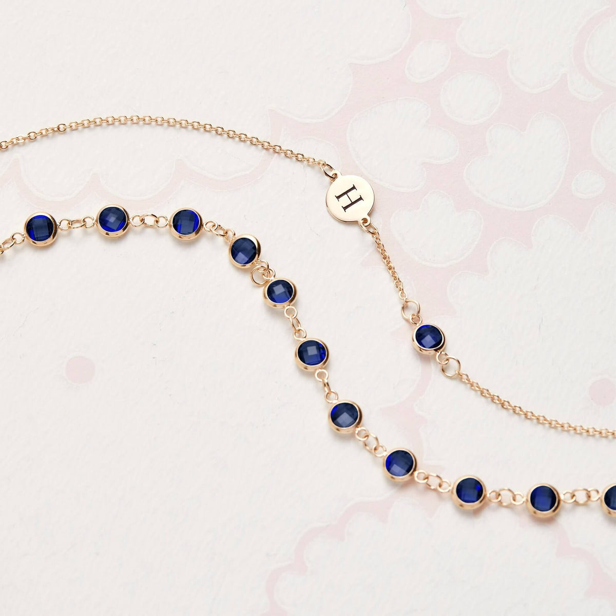 0.25 TCW Round Cut Customized Moissanite September Birthstone Necklace