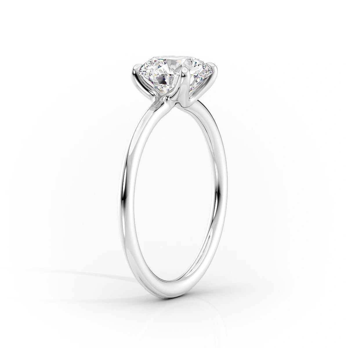 1.0 CT Round Moissanite Solitaire Engagement Ring