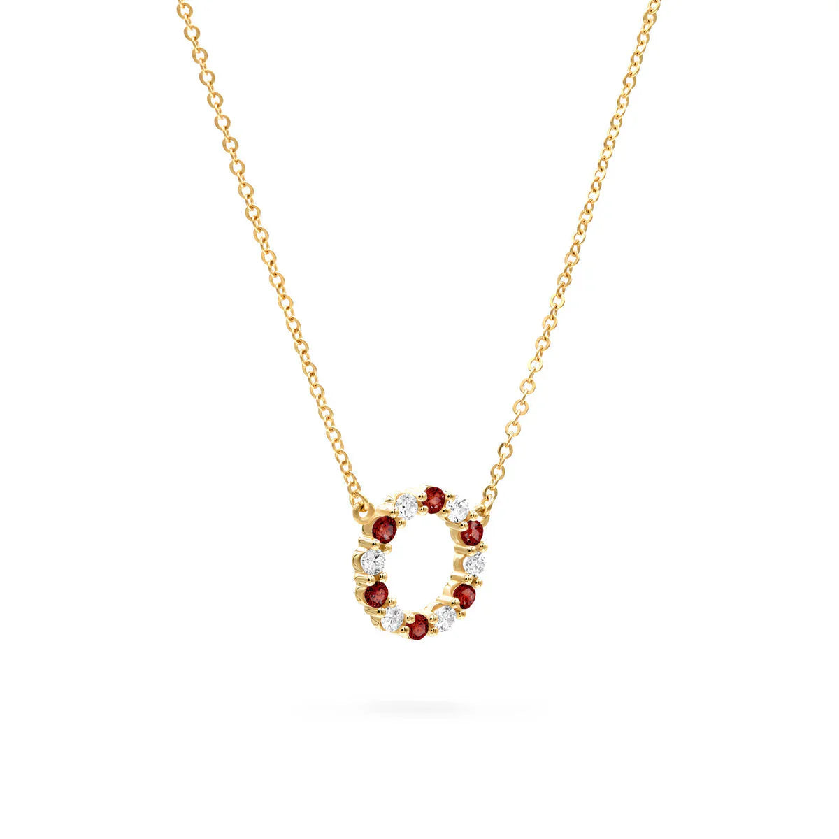1.50 TCW Round Cut Open Circle Moissanite Necklace-January Birthstone