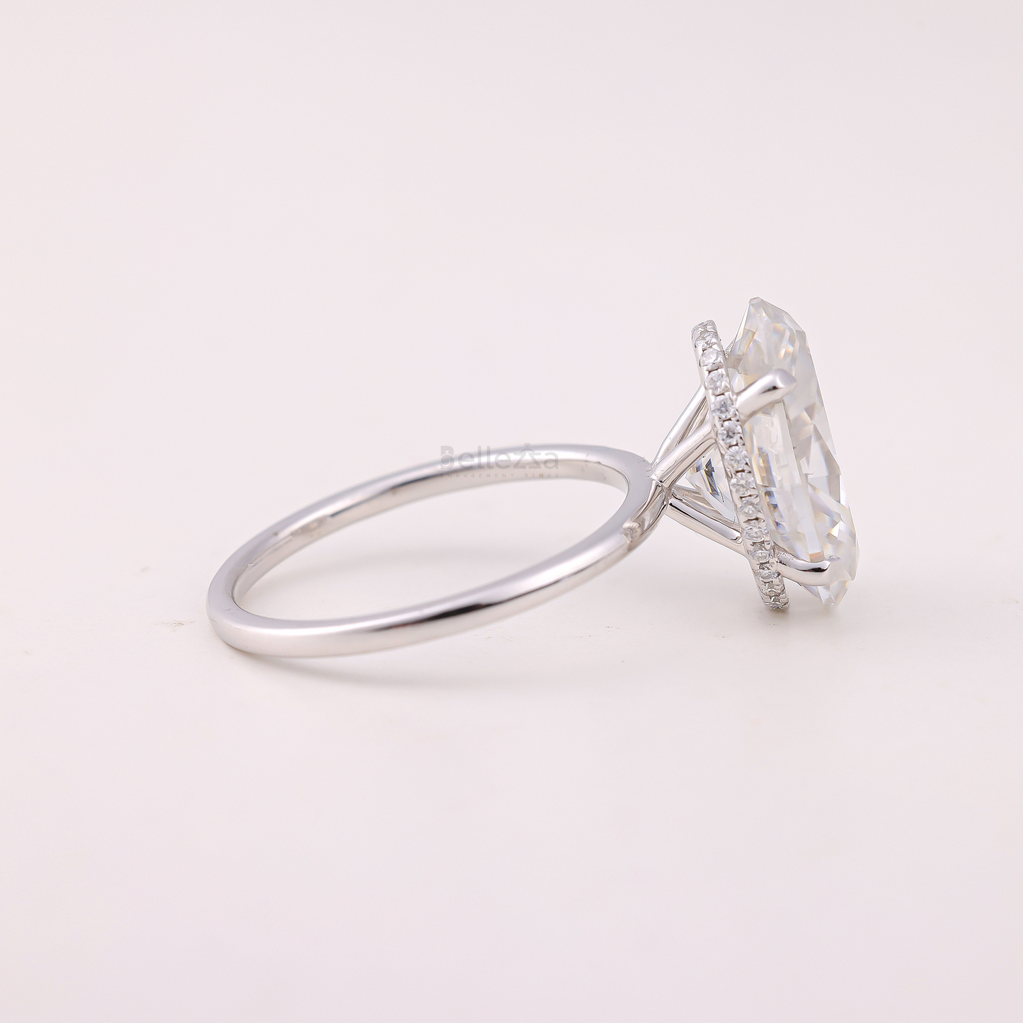 5.50CT Oval Cut Moissanite Hidden Halo Engagement Ring - Ready to ship