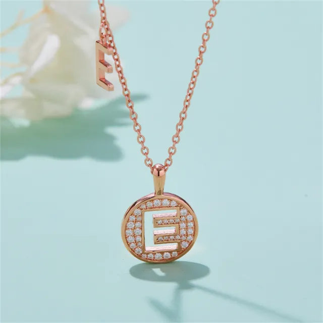 \ E \" Letter Moissanite Diamond Necklace for Women"