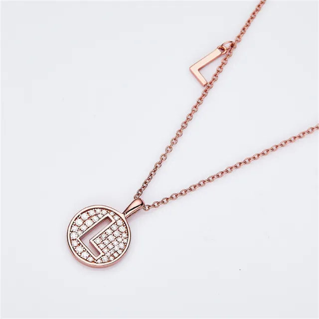 \ L \" Letter Moissanite Diamond Necklace for Women"