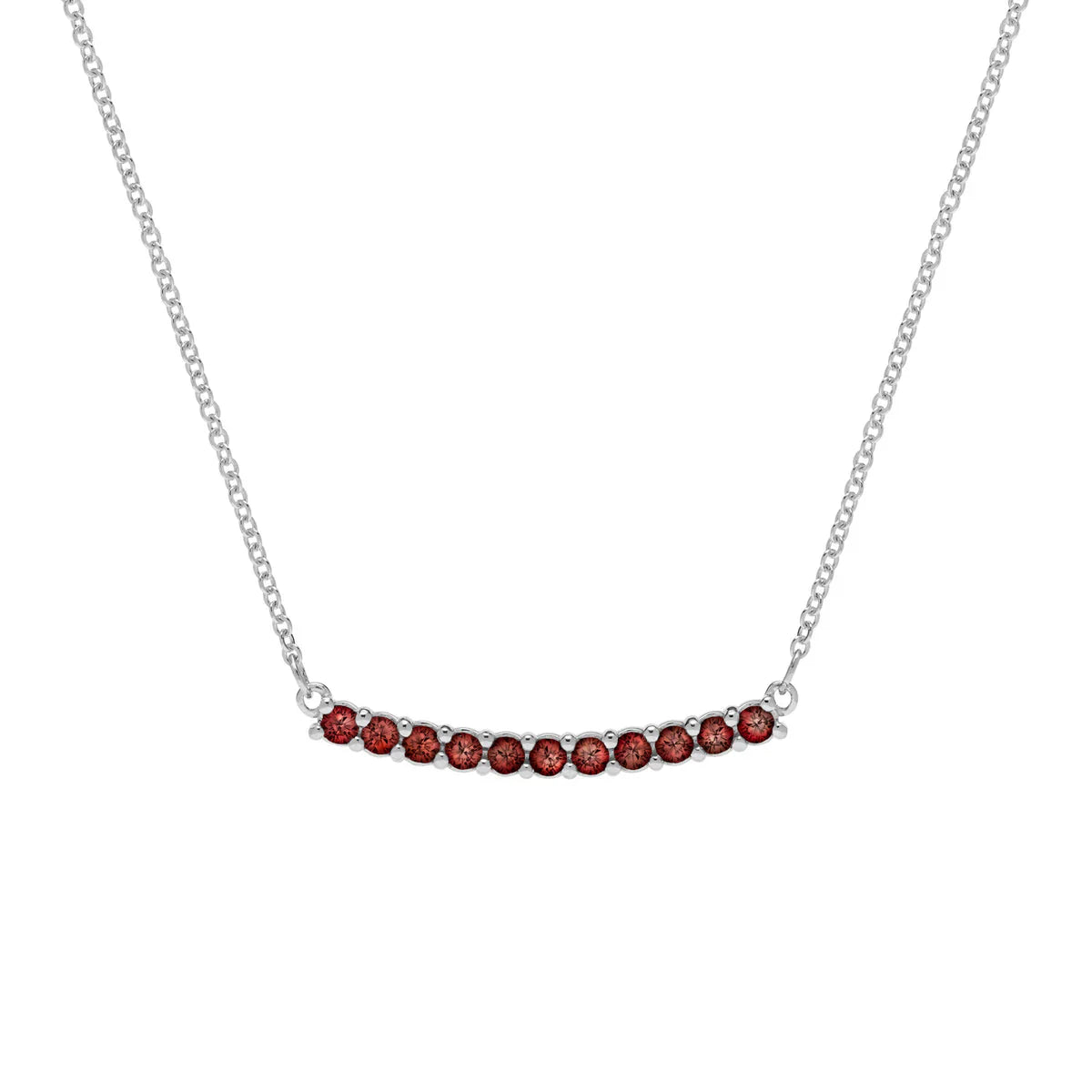 1.40 TCW Round Cut Garnet Moissanite January Birthstone Necklace