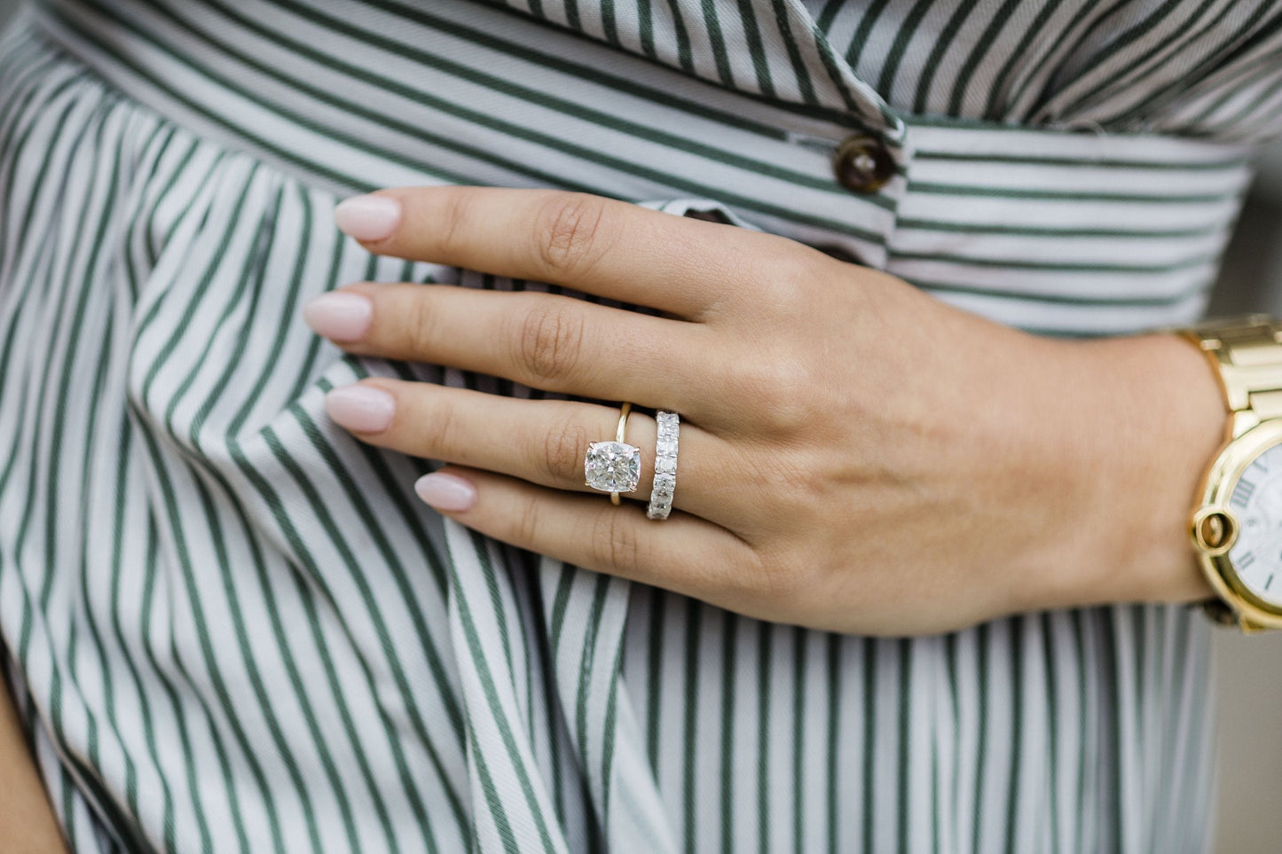 4.65 CT Cushion Cut Moissanite Engagement Ring