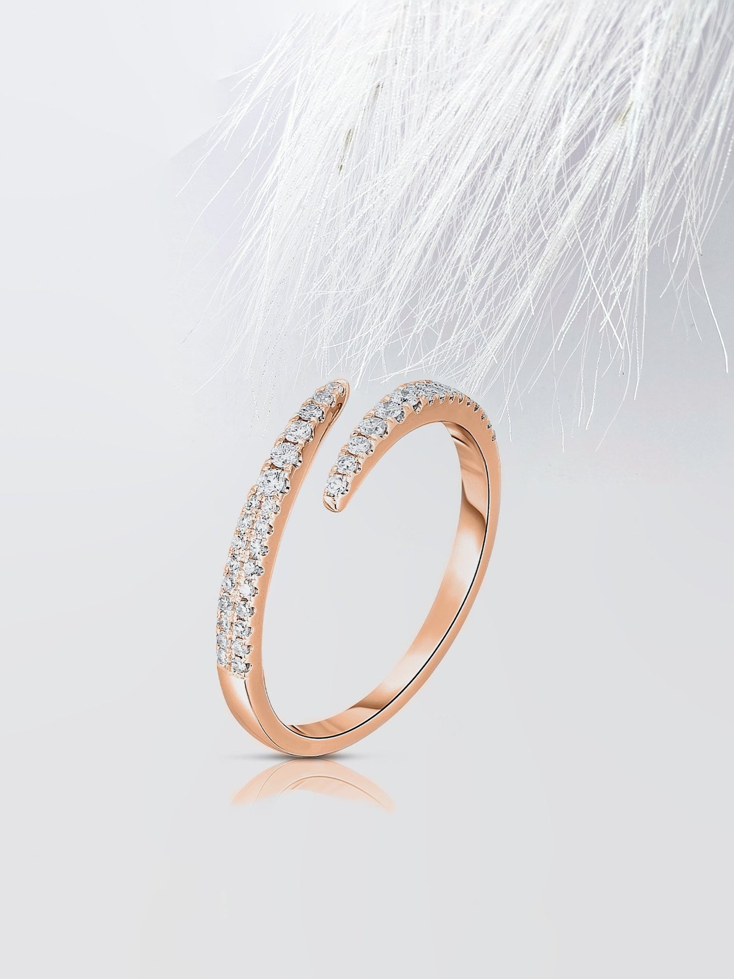 Round Cut Open Diamond Wedding Band For Women