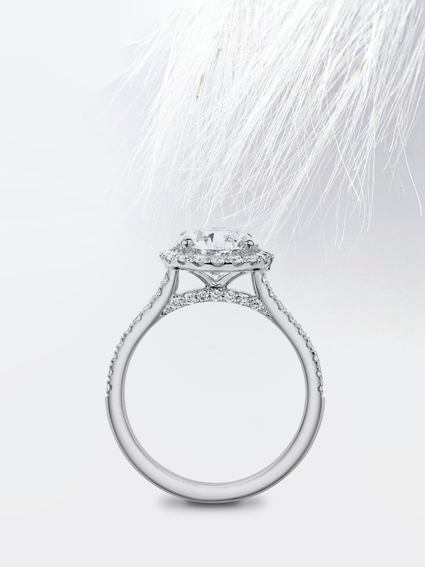 2.0CT Emerald Cut Three Stone Moissanite Diamond Engagement Ring