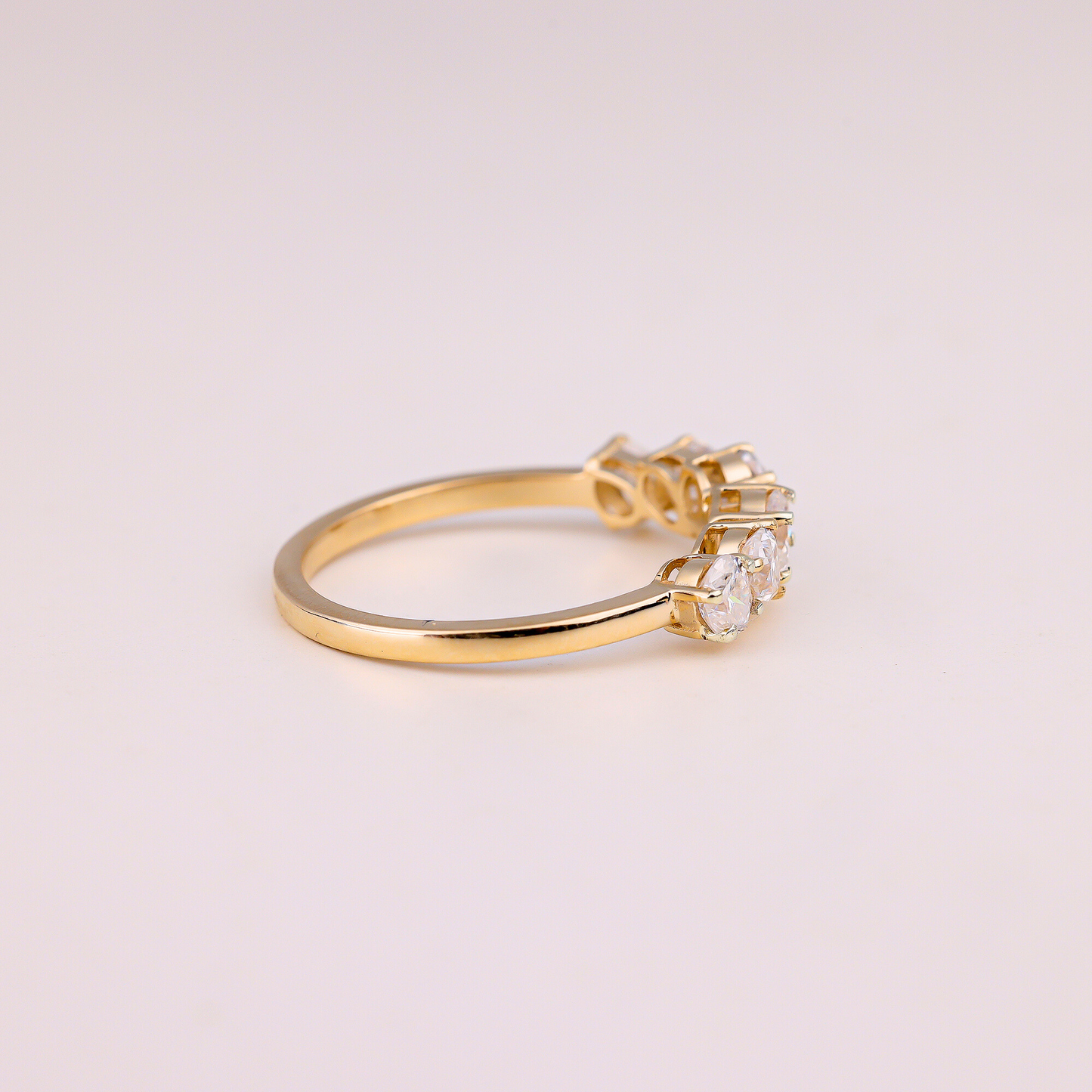Pear & Oval Cut Half Eternity Moissanite Wedding Band - Ready to Ship
