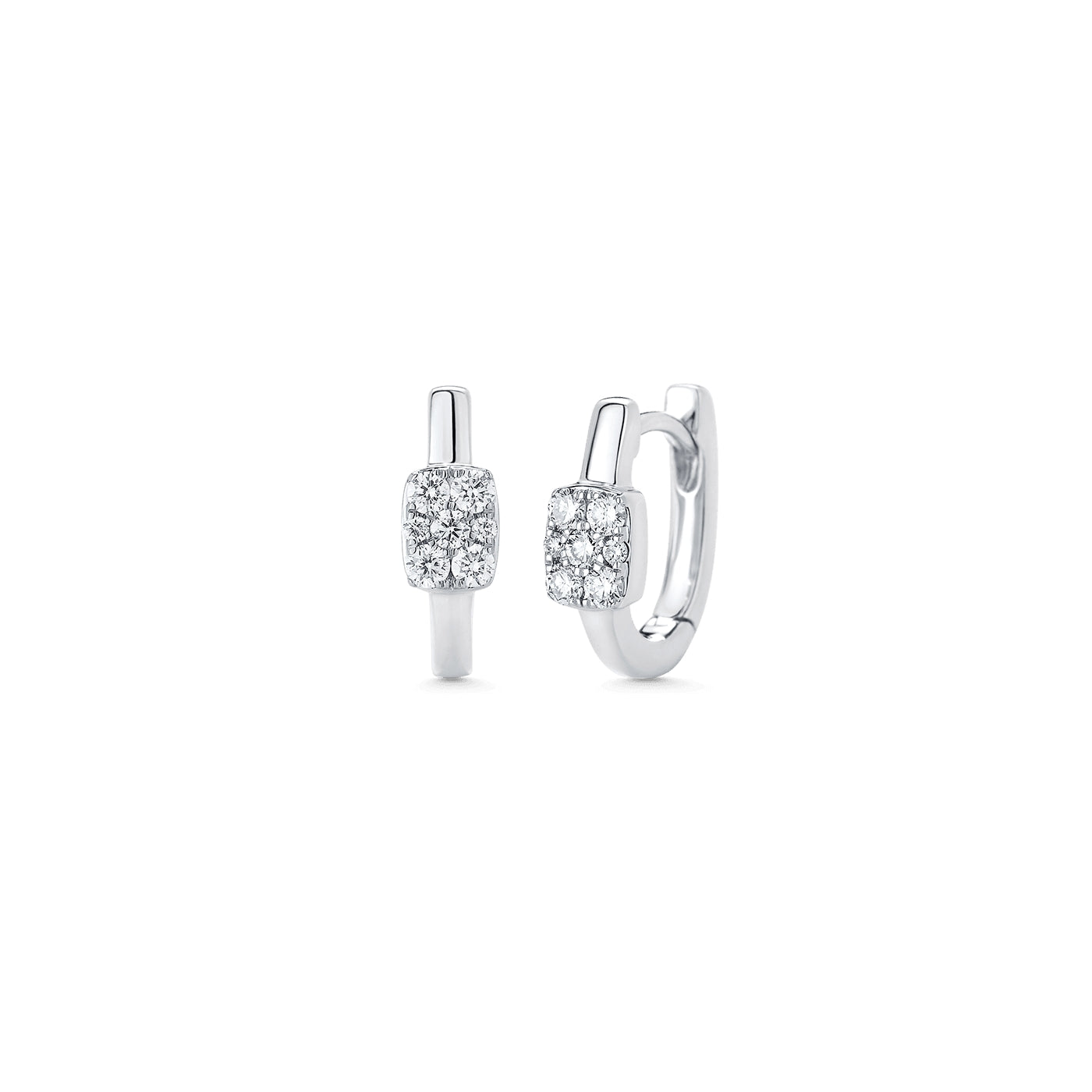 0.24 TCW Round Moissanite Diamond Huggie Earrings