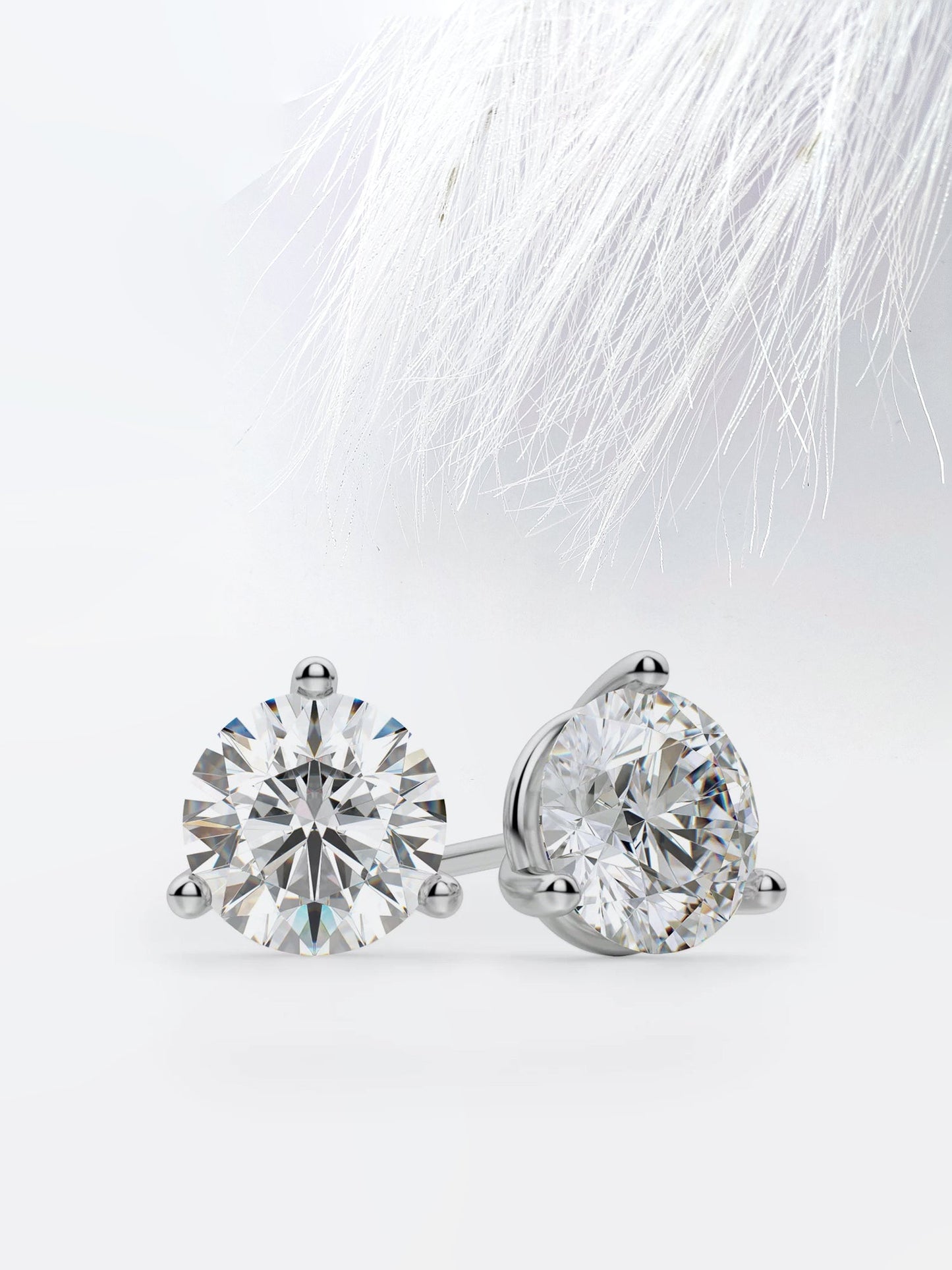 2.0CT Round Cut Stud Moissanite Diamond Earrings For Women