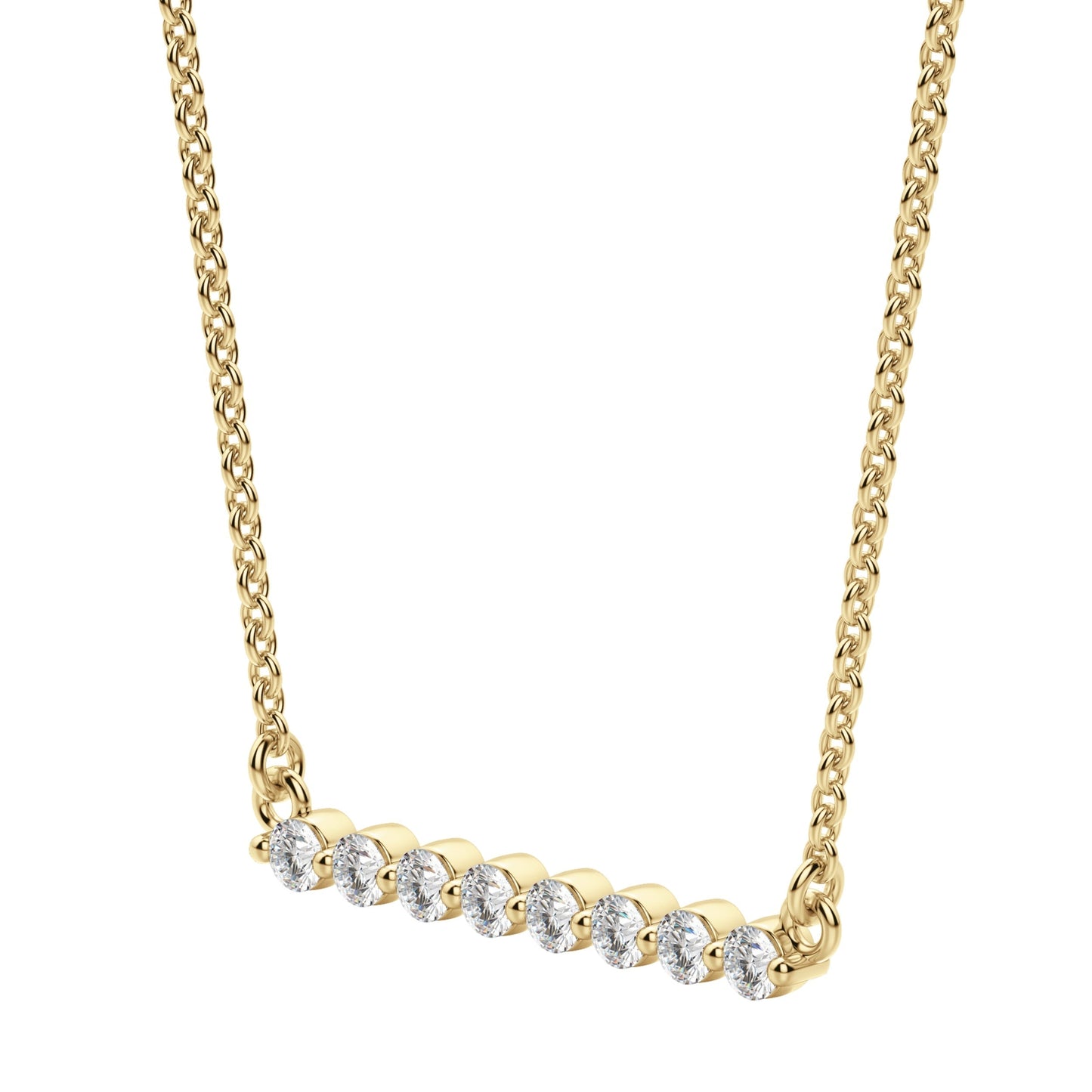 0.24 CT Round Moissanite Diamond Bar Style Necklace