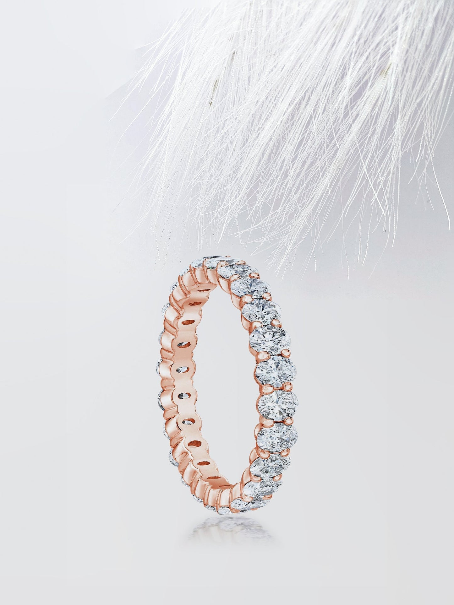 Oval Cut Eternity Diamond Wedding Band For Women
