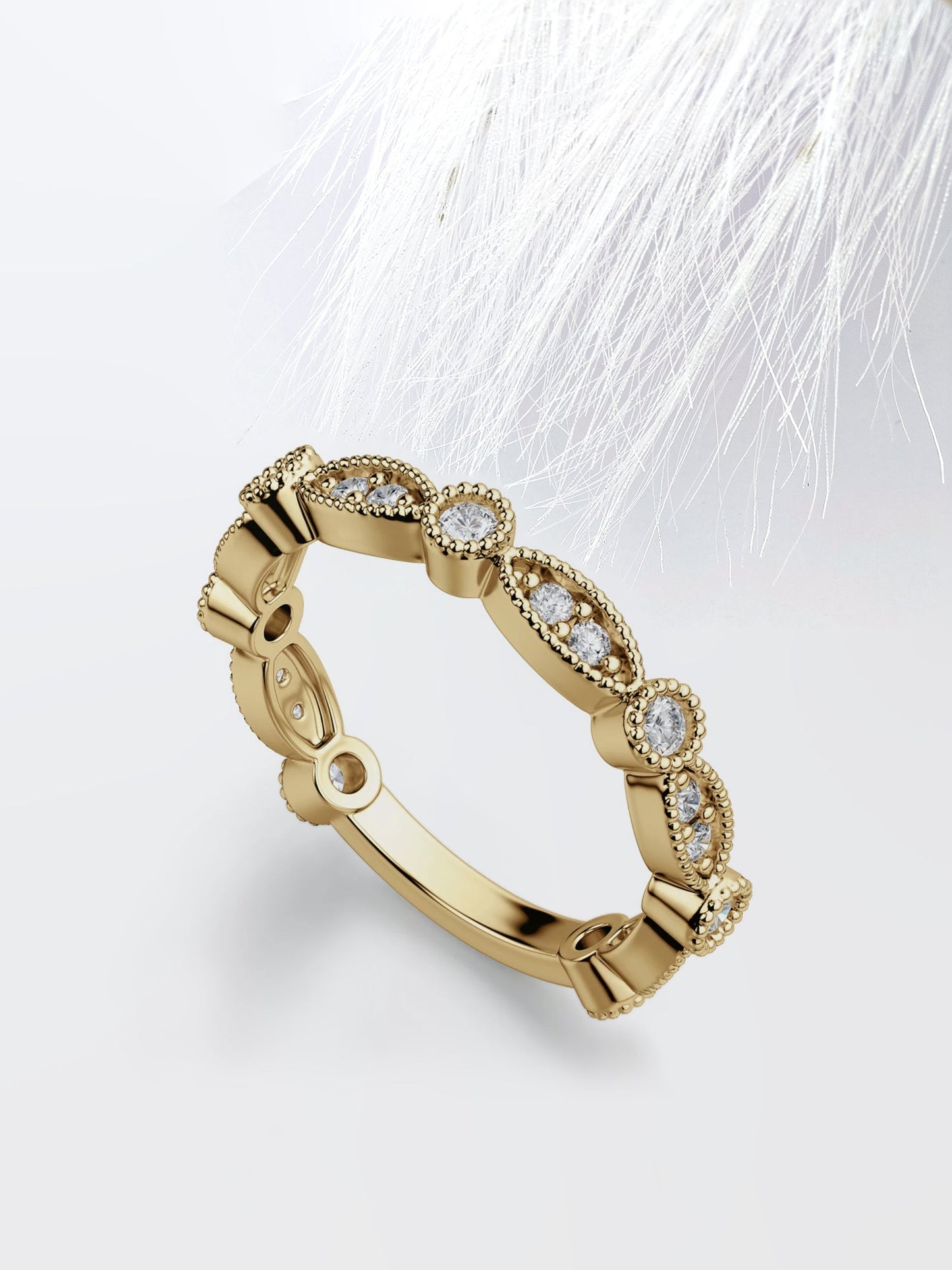 Round Cut 3\\4 Eternity Diamond Wedding Band For Her